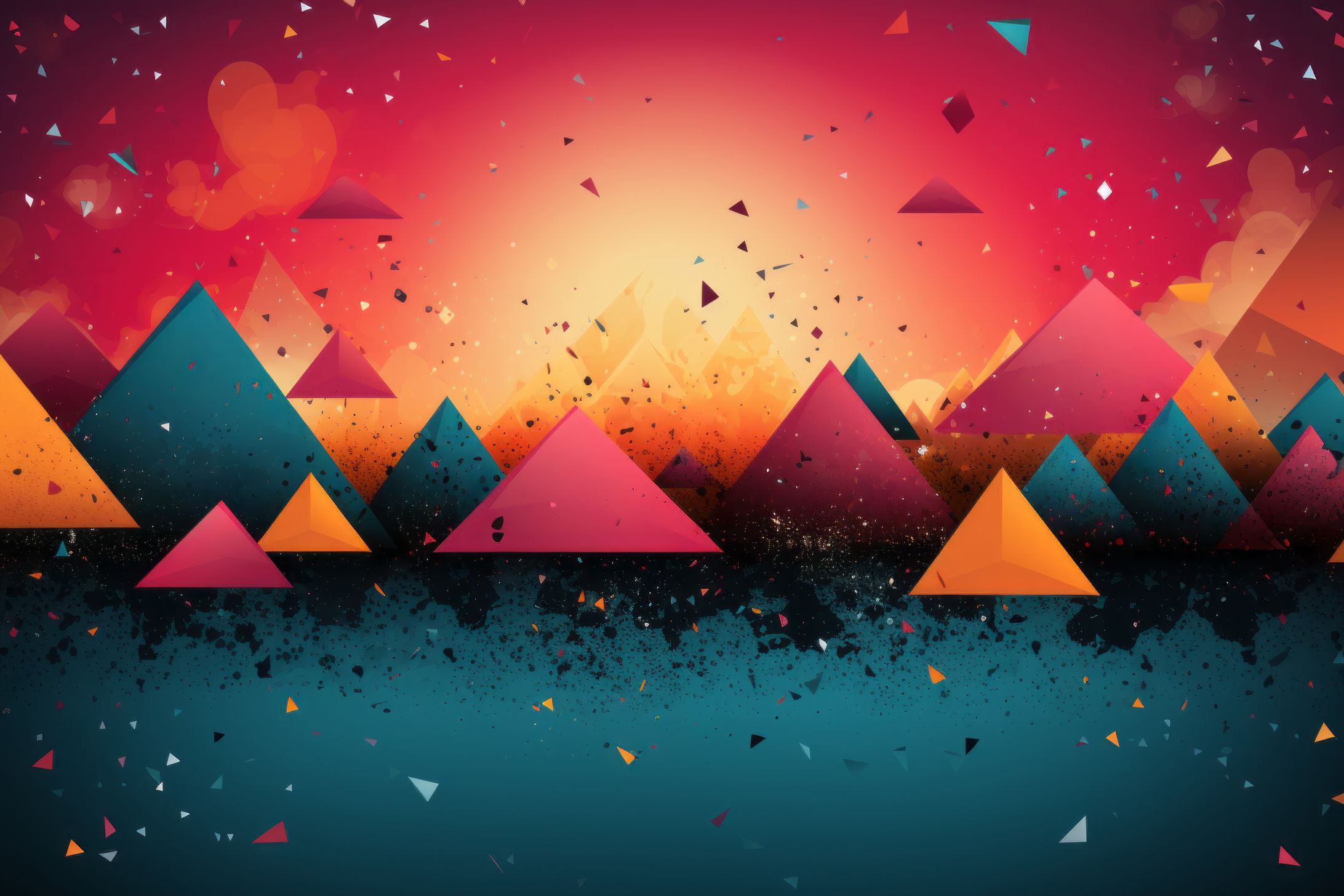 ８０・９０年代風のシンセウェーブ的アート画像 AI生成-1