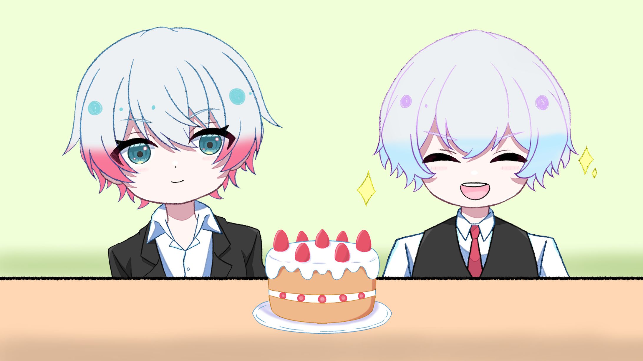稲荷悪狐＆ろき 様　誕生日イラスト-1