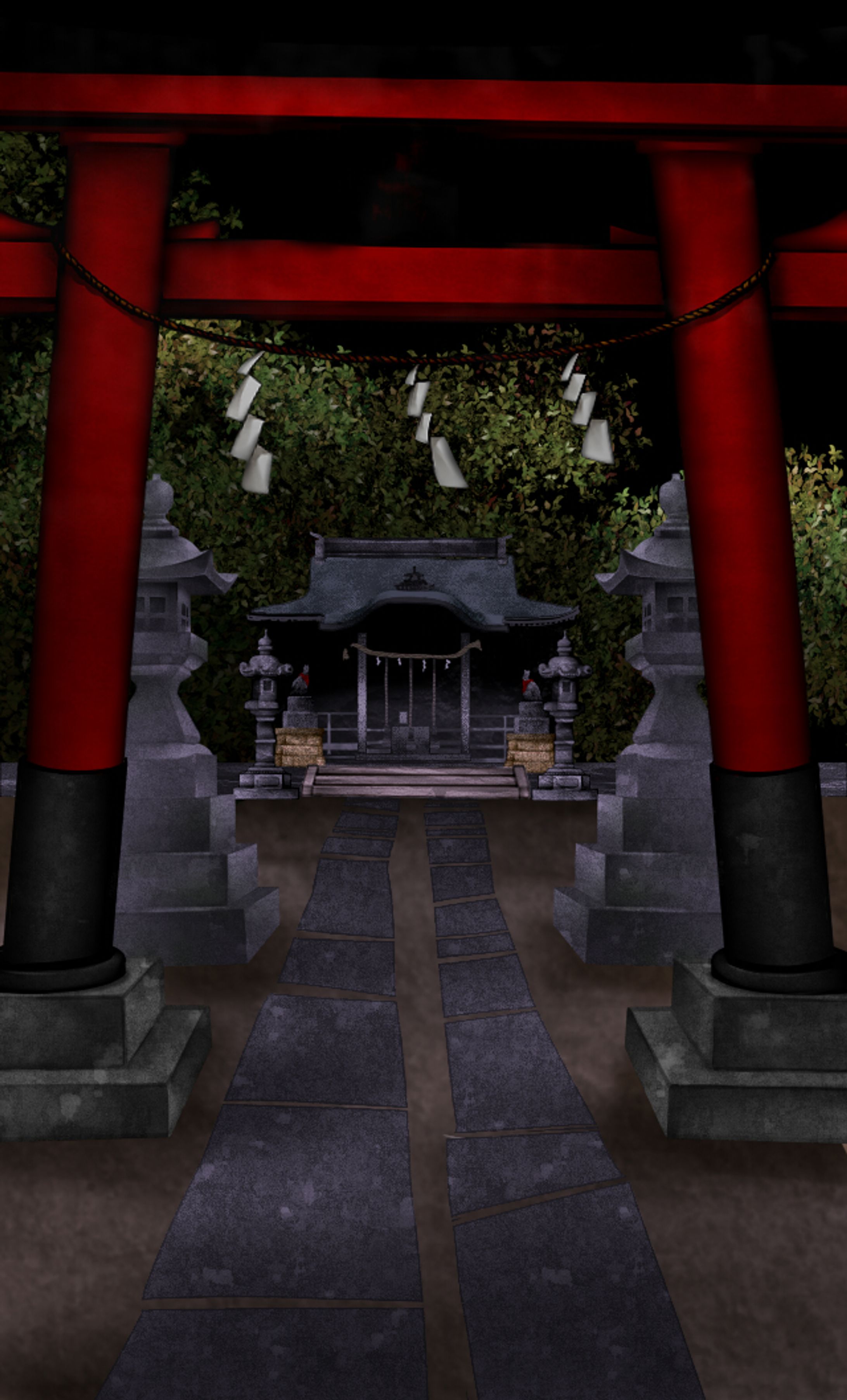 神社夜　ホラー-1