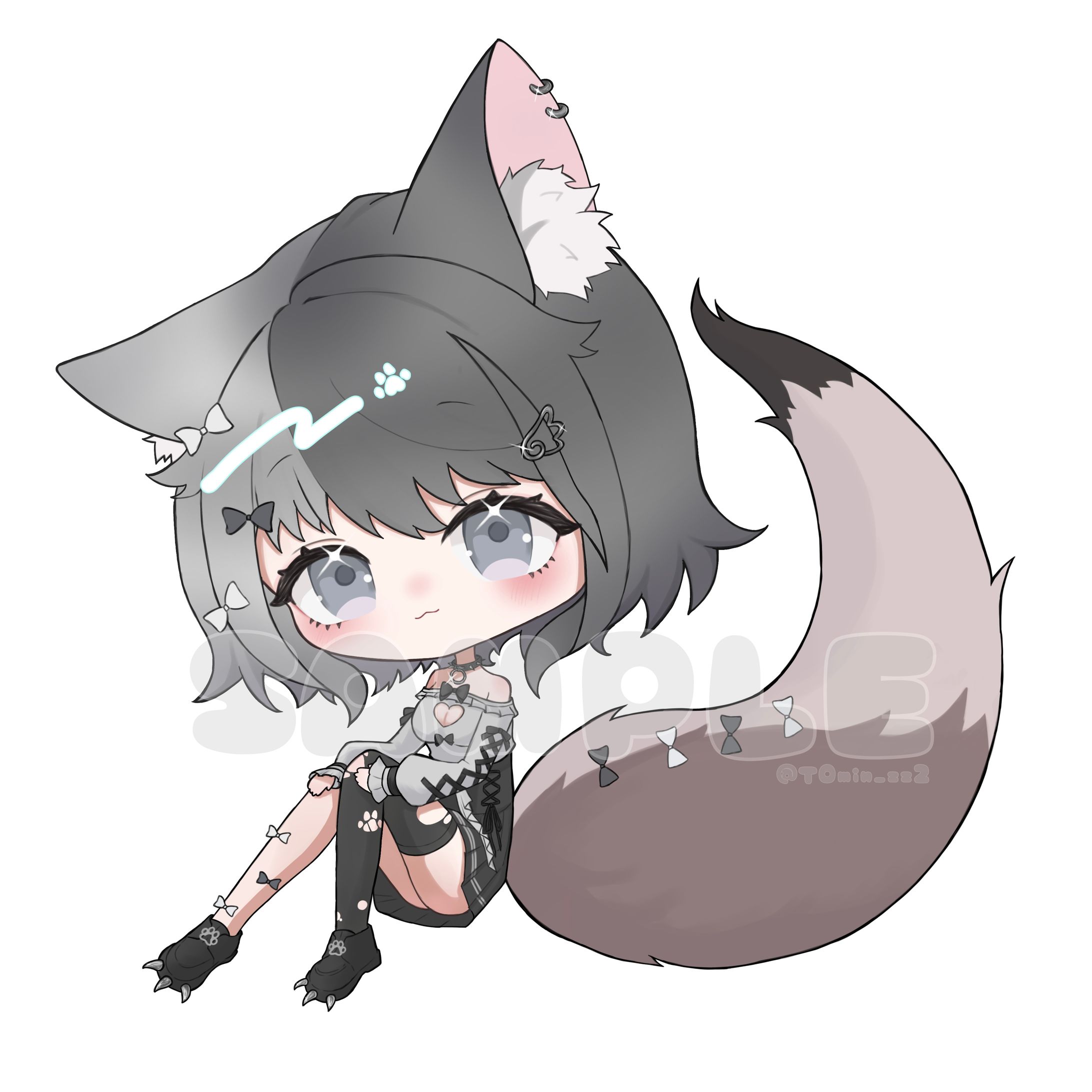 【お仕事】羽地がう 様 グッズ用デフォルメイラスト-1
