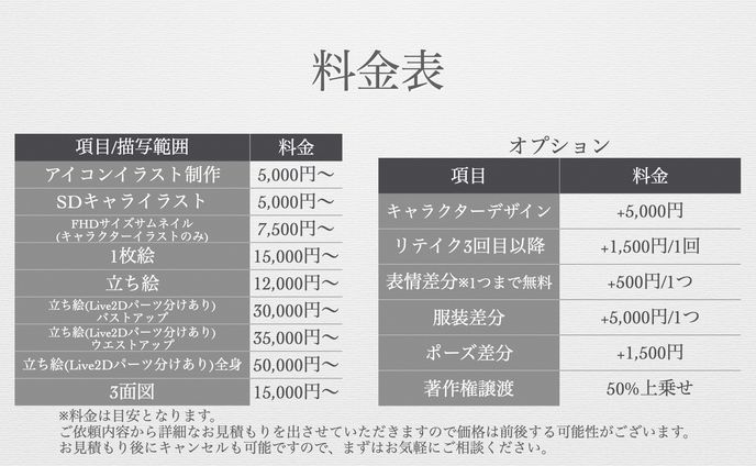 料金表