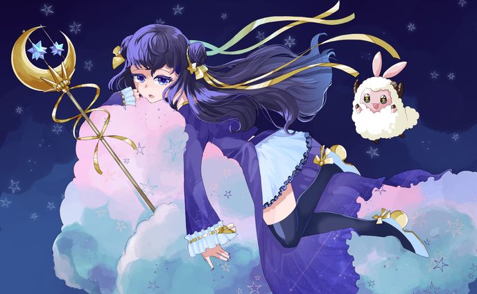 一枚絵(魔法少女)