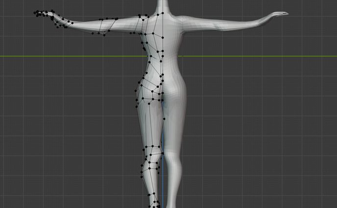 3Dモデル　女性　裏