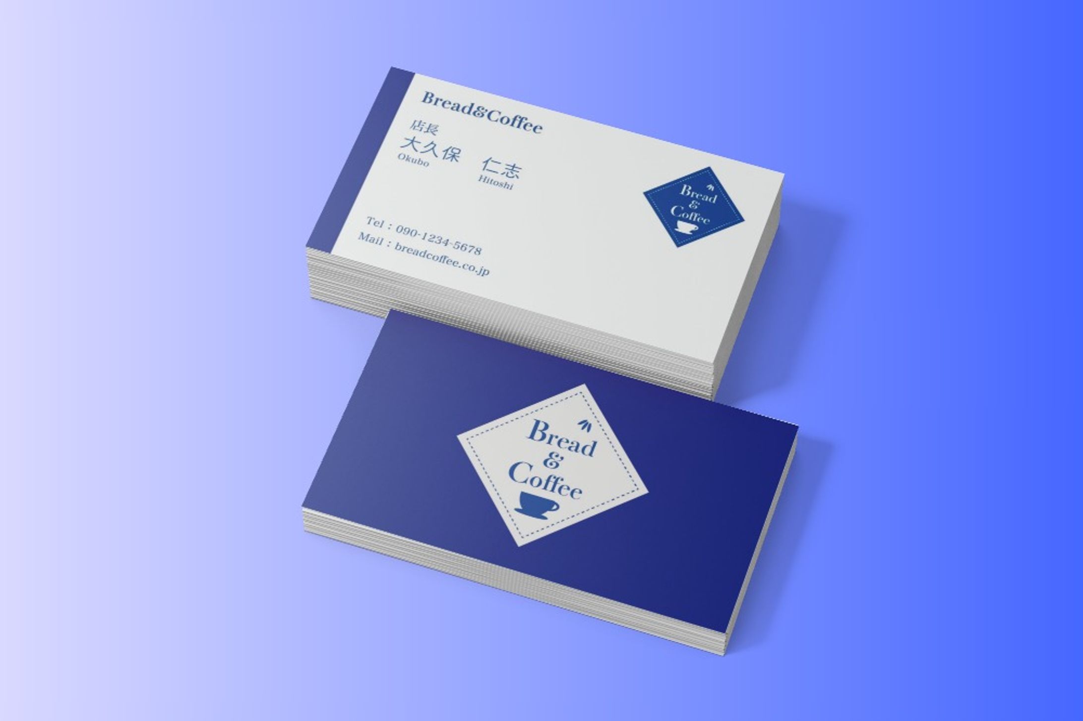 カフェ店舗のLOGO・名刺(横版)を作成しました-1