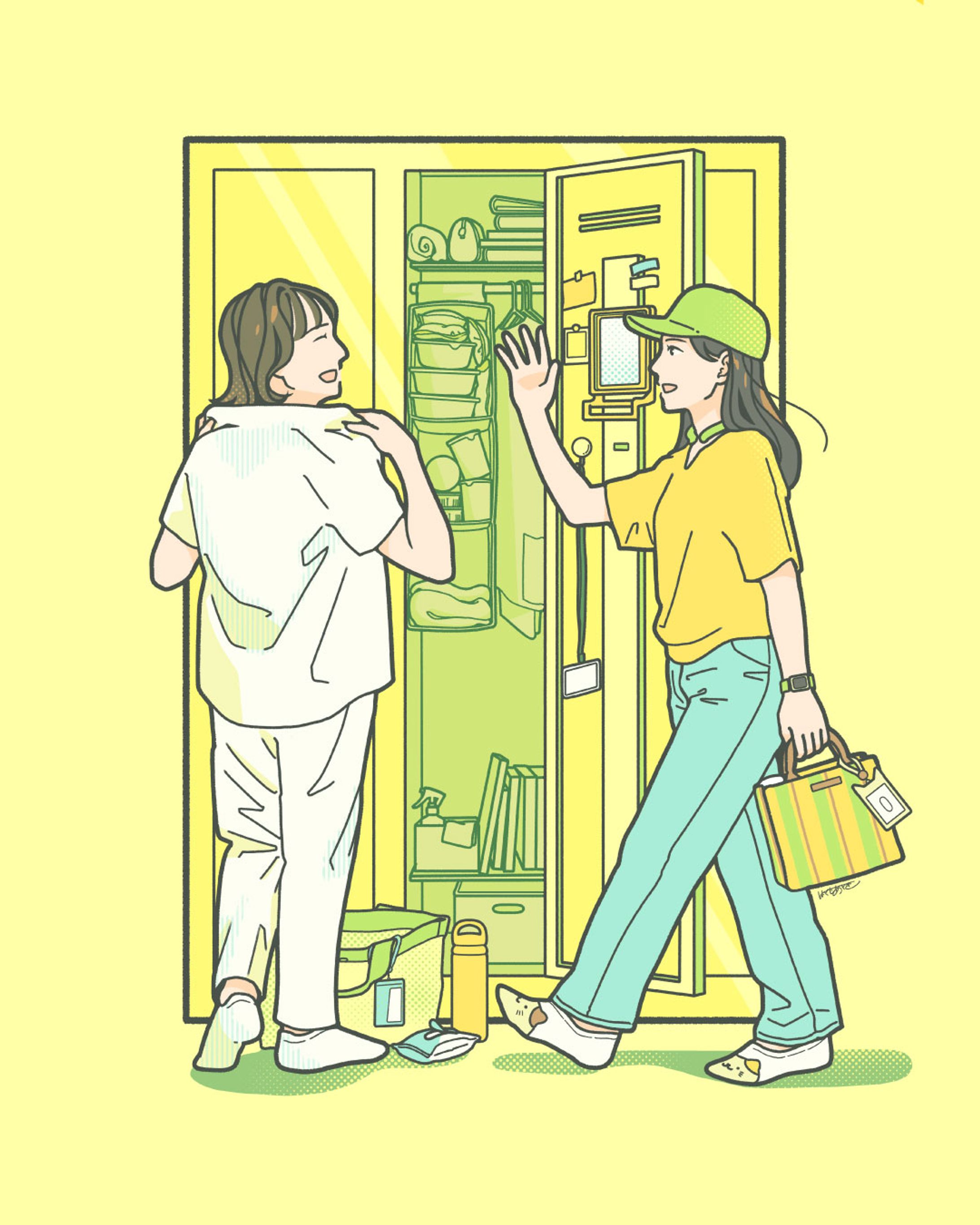 看護師の1日／朝のロッカールーム-1