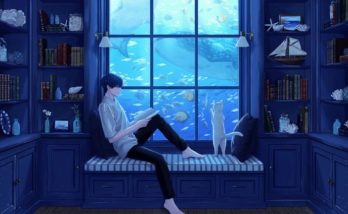 「魚が気になるの？」