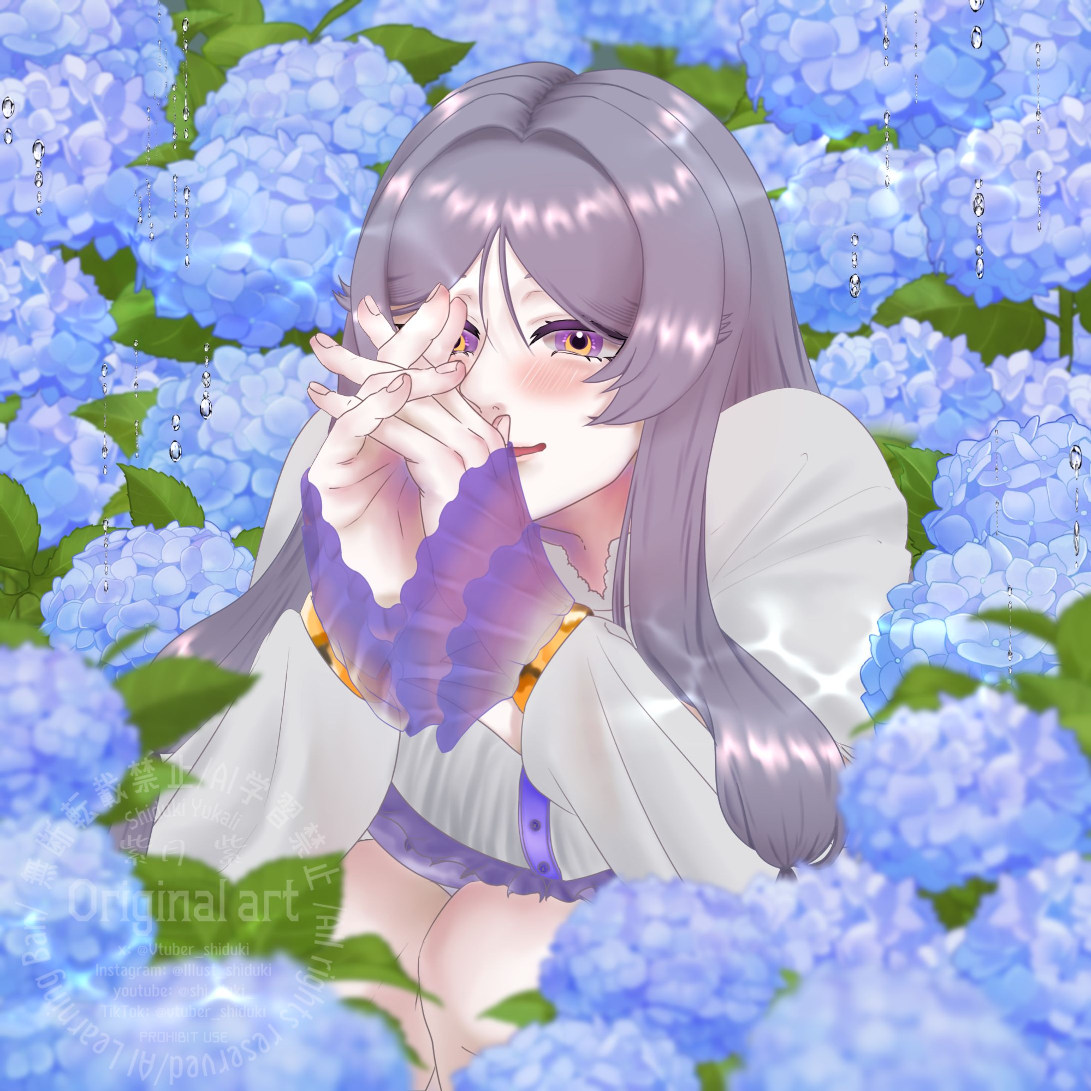 紫月紫 紫陽花イラスト-1