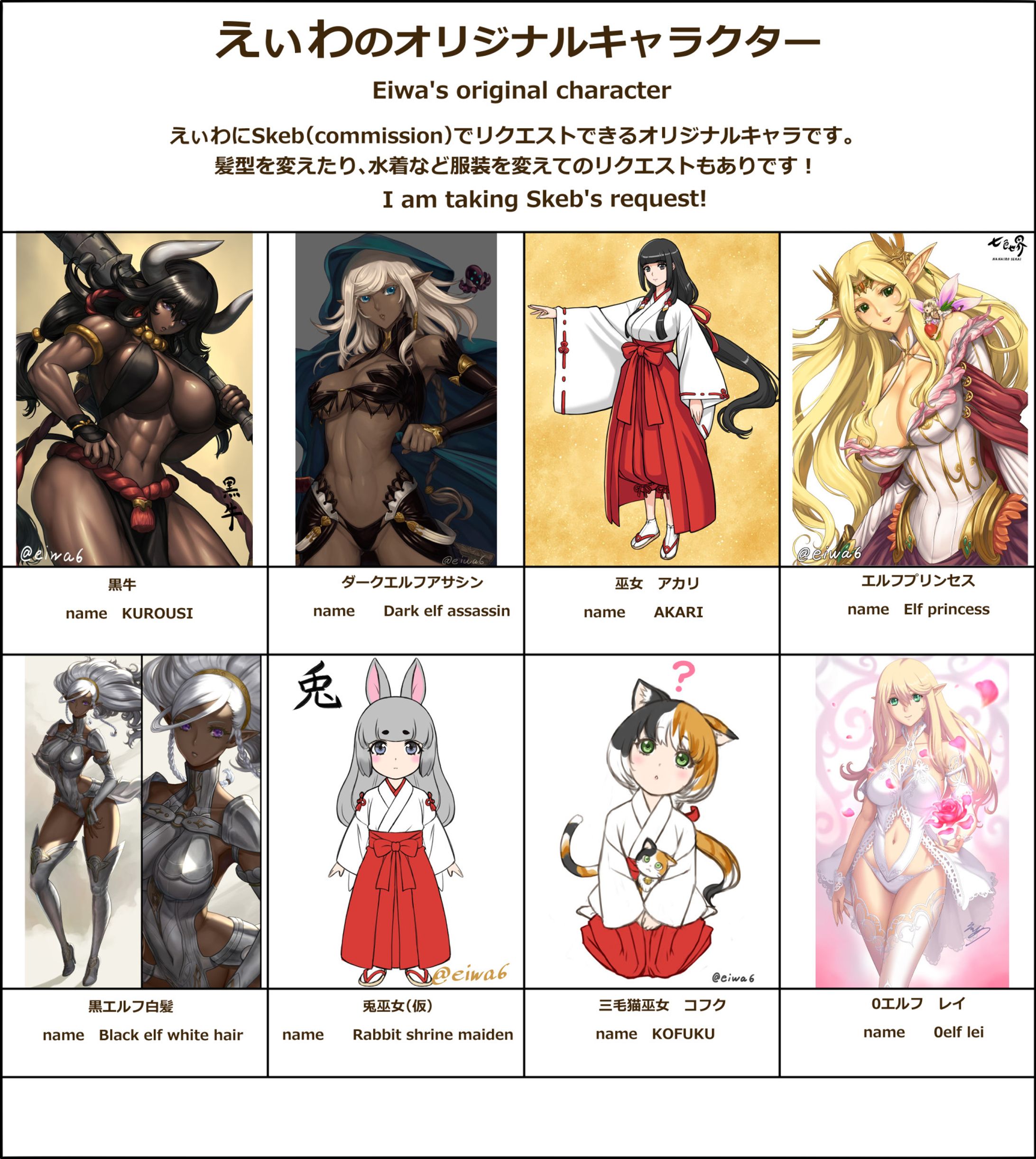 SKEBリクエスト用えぃわの創作キャラ紹介-1