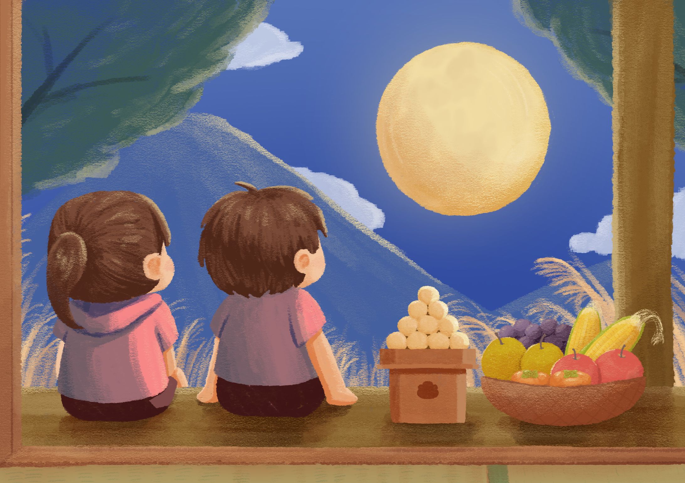 イラスト 十五夜-1