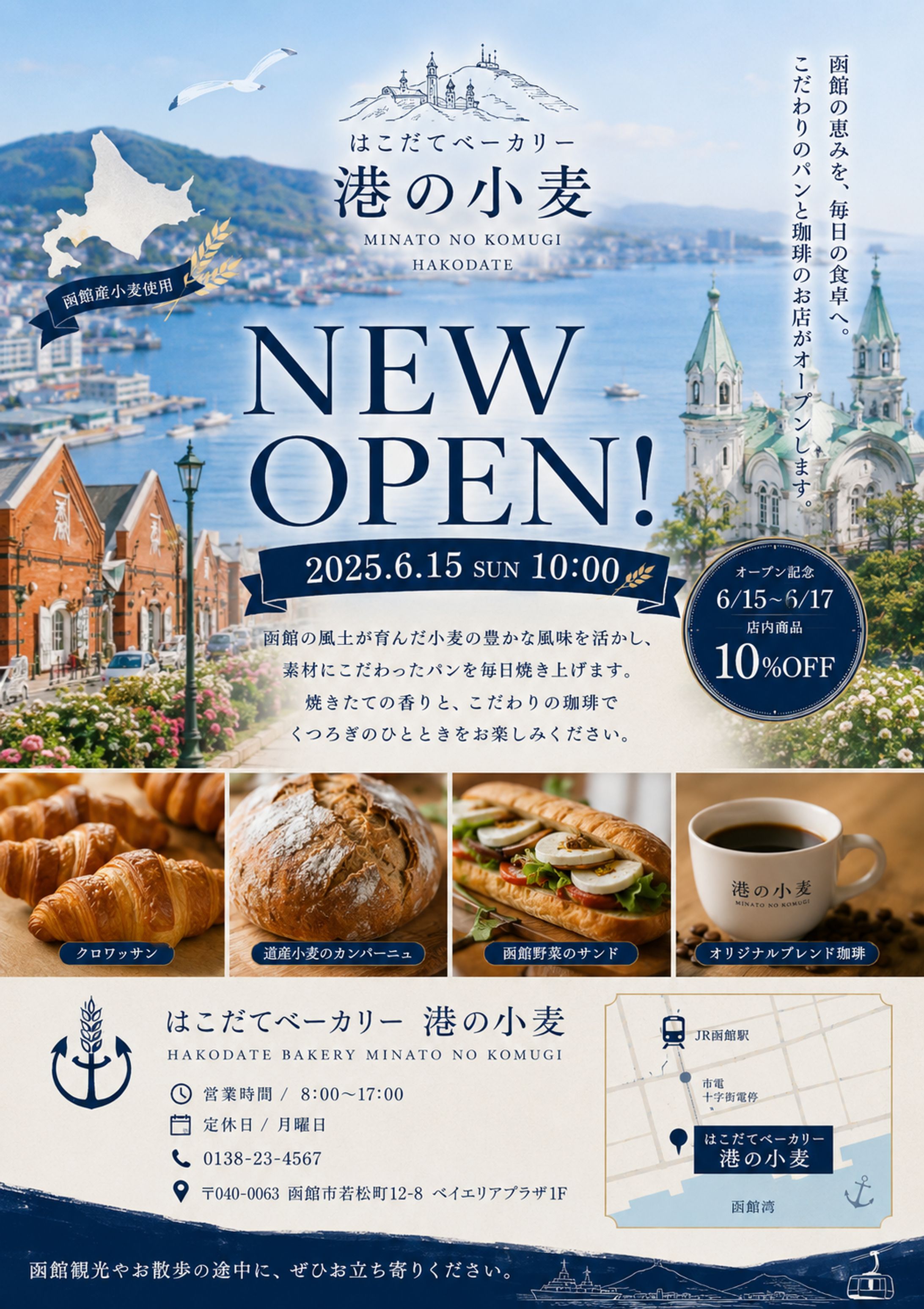 Hakodate Bakery Minato no Komugi｜Grand Opening Flyer Design-1