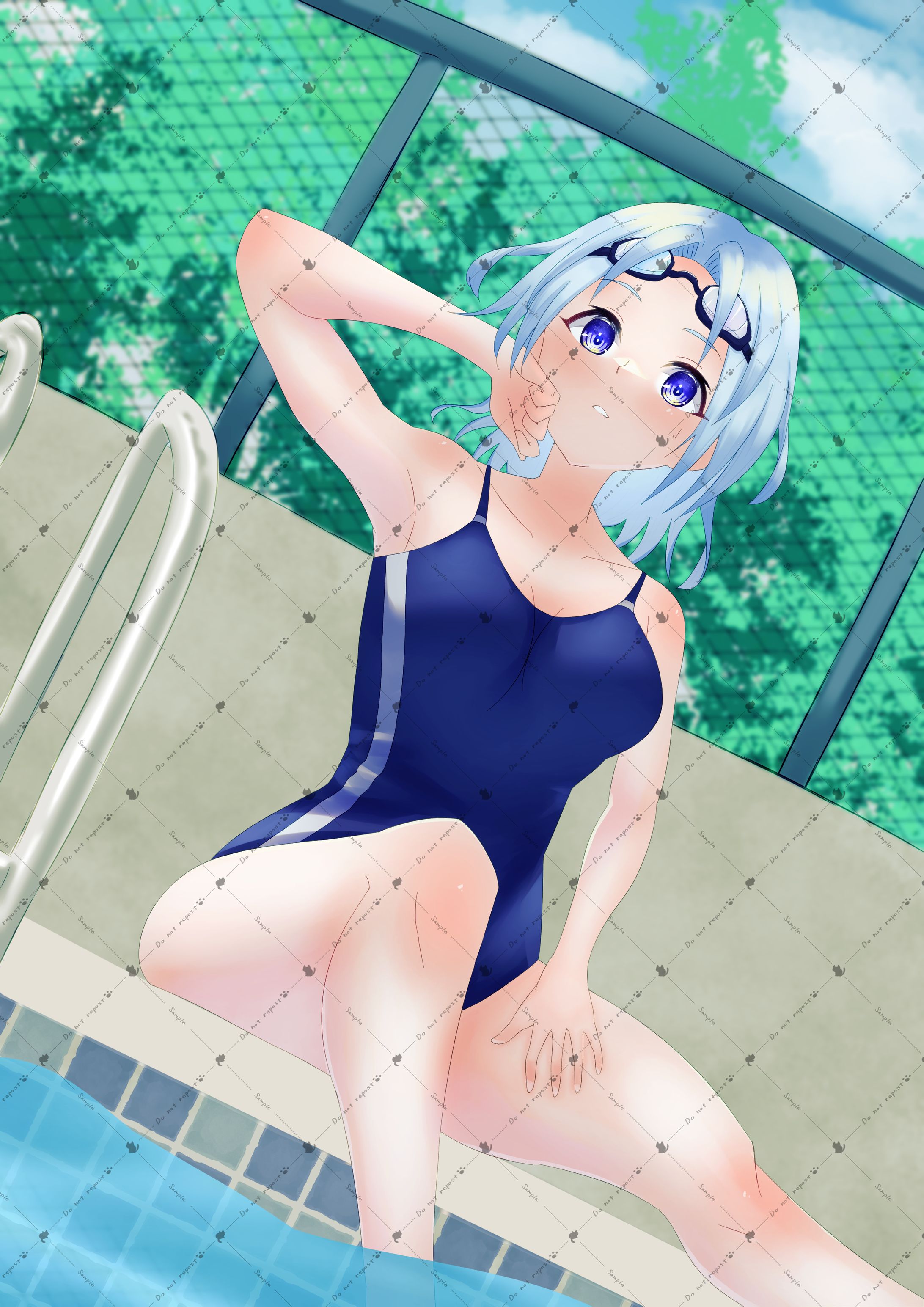 1枚絵　水着の女の子-1