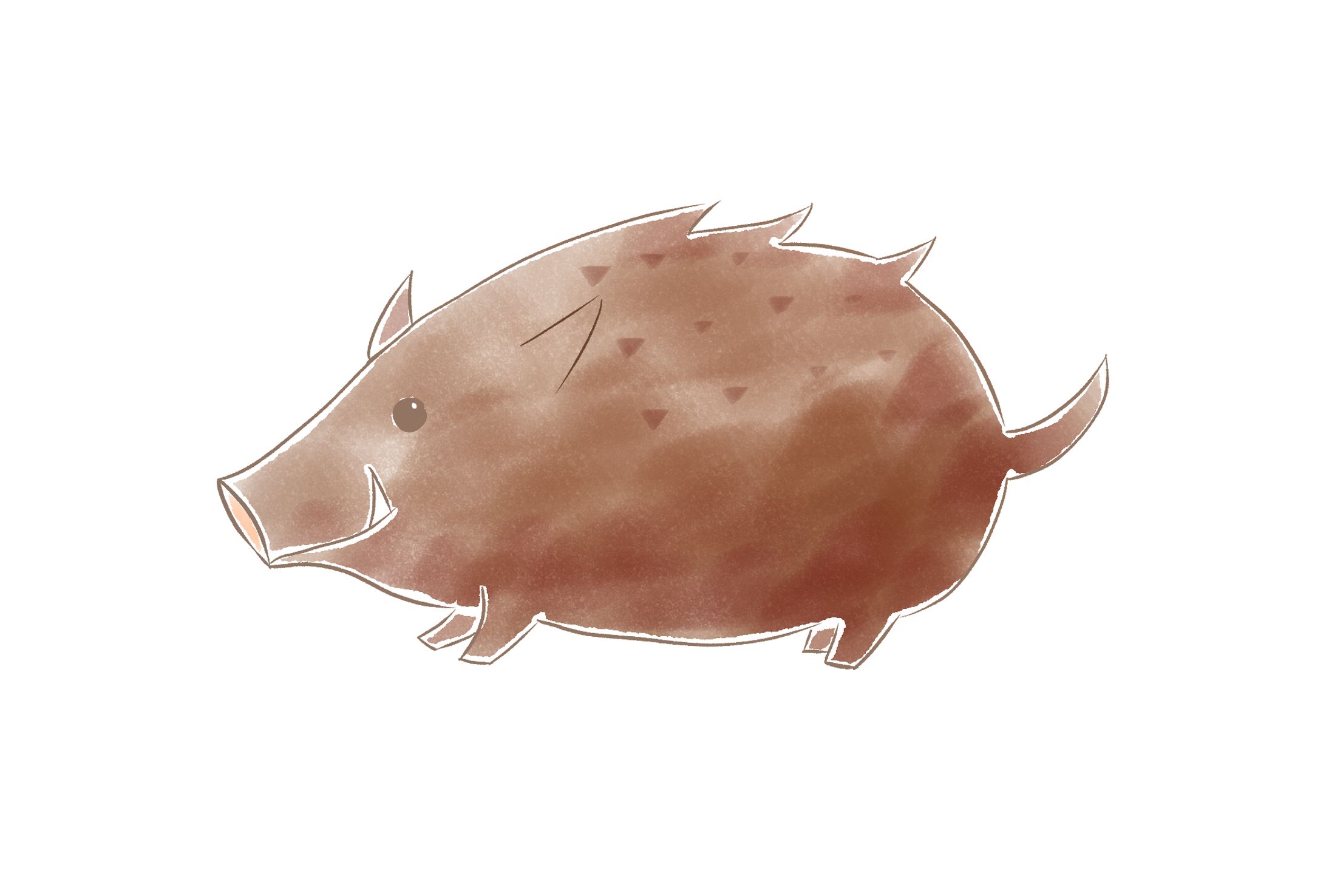 イラスト イノシシ-1
