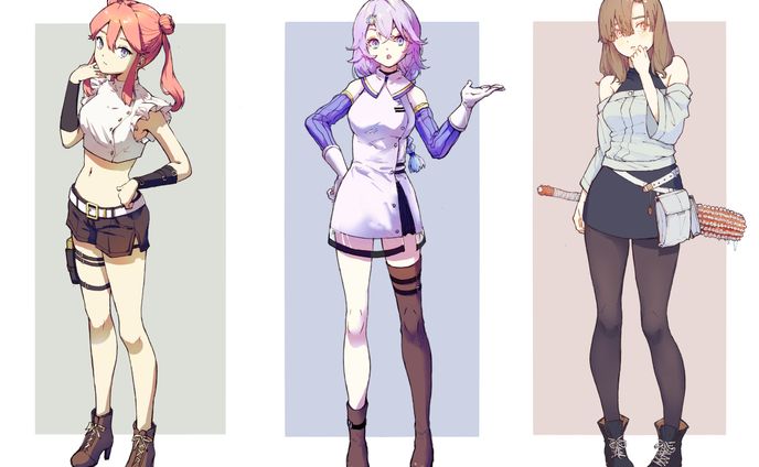 キャラクター立ち絵 ＋ 線画
