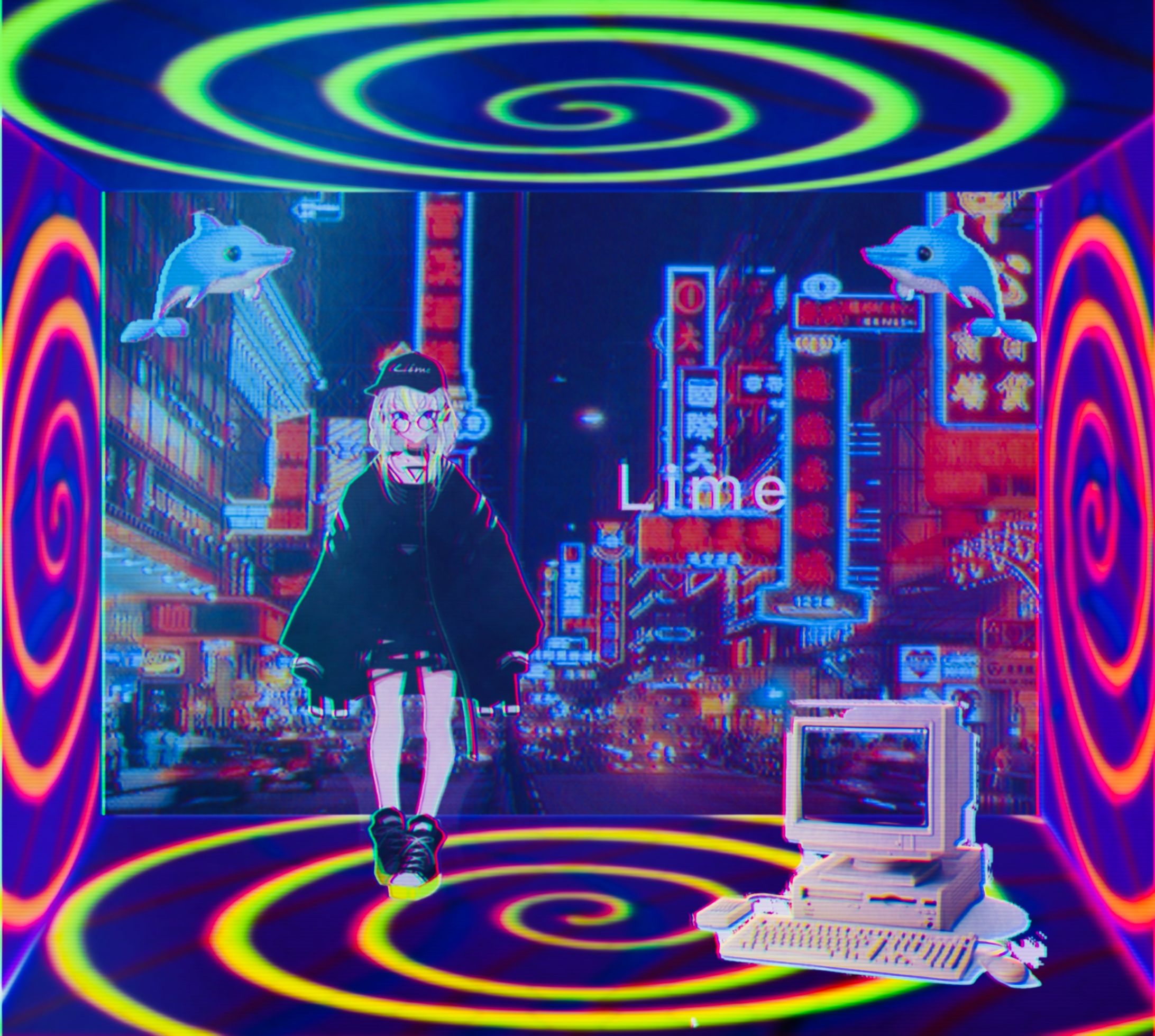 コラージュ:Vaporwave Vtuber “Lime” -1