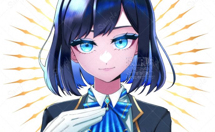 青を基調にした女性のアイコン