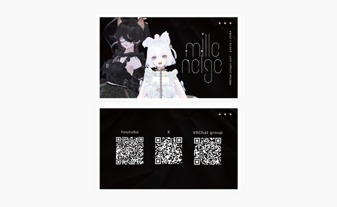 VRChatシンガーユニット「Milleneige」 名刺デザイン