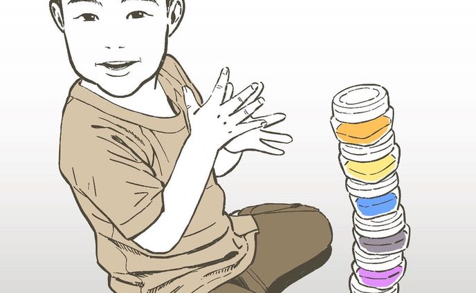 Colorful tower completed‼︎
#うちの息子のポートレイト
#illustration #portrait #boy