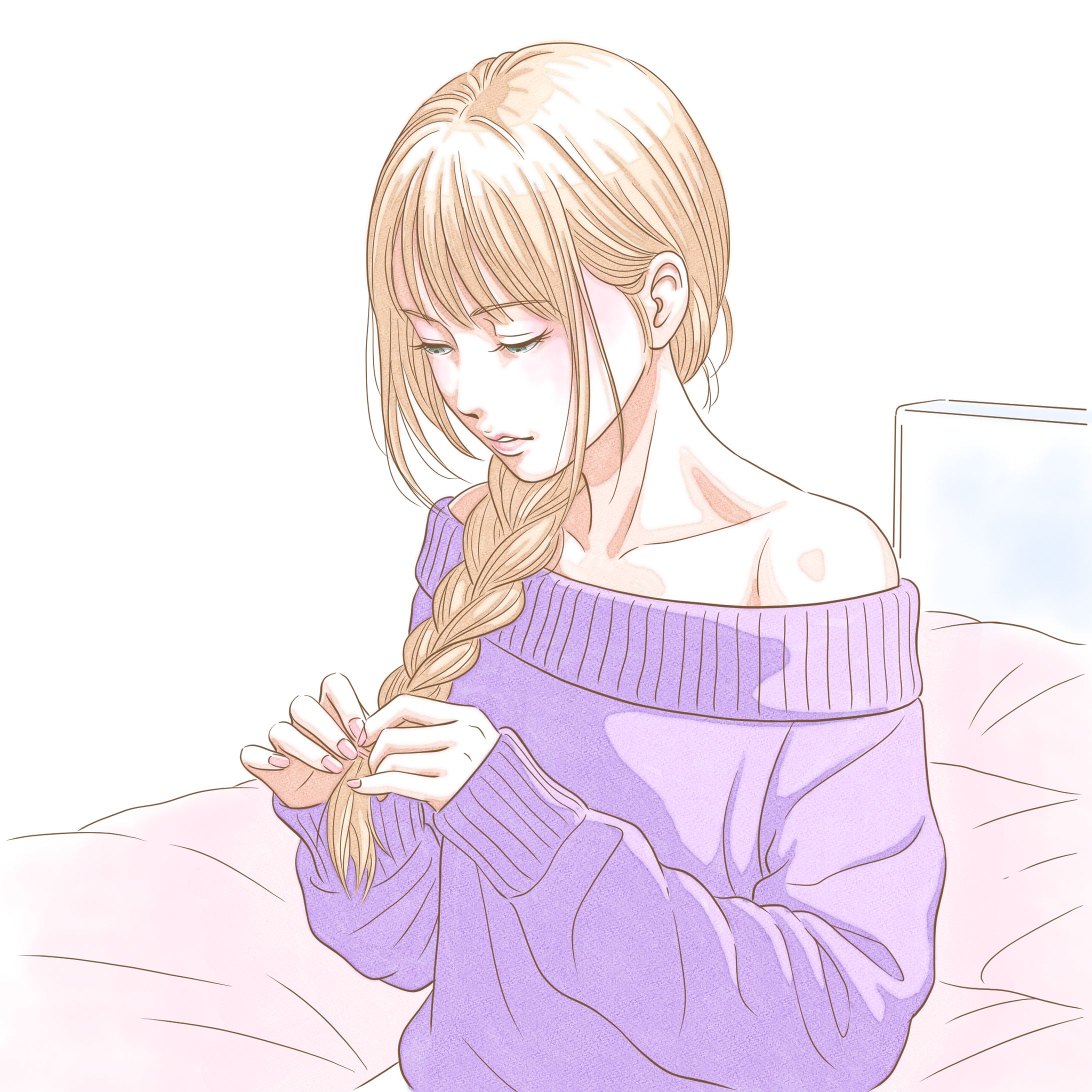 お休み前のヘアケアタイム-1