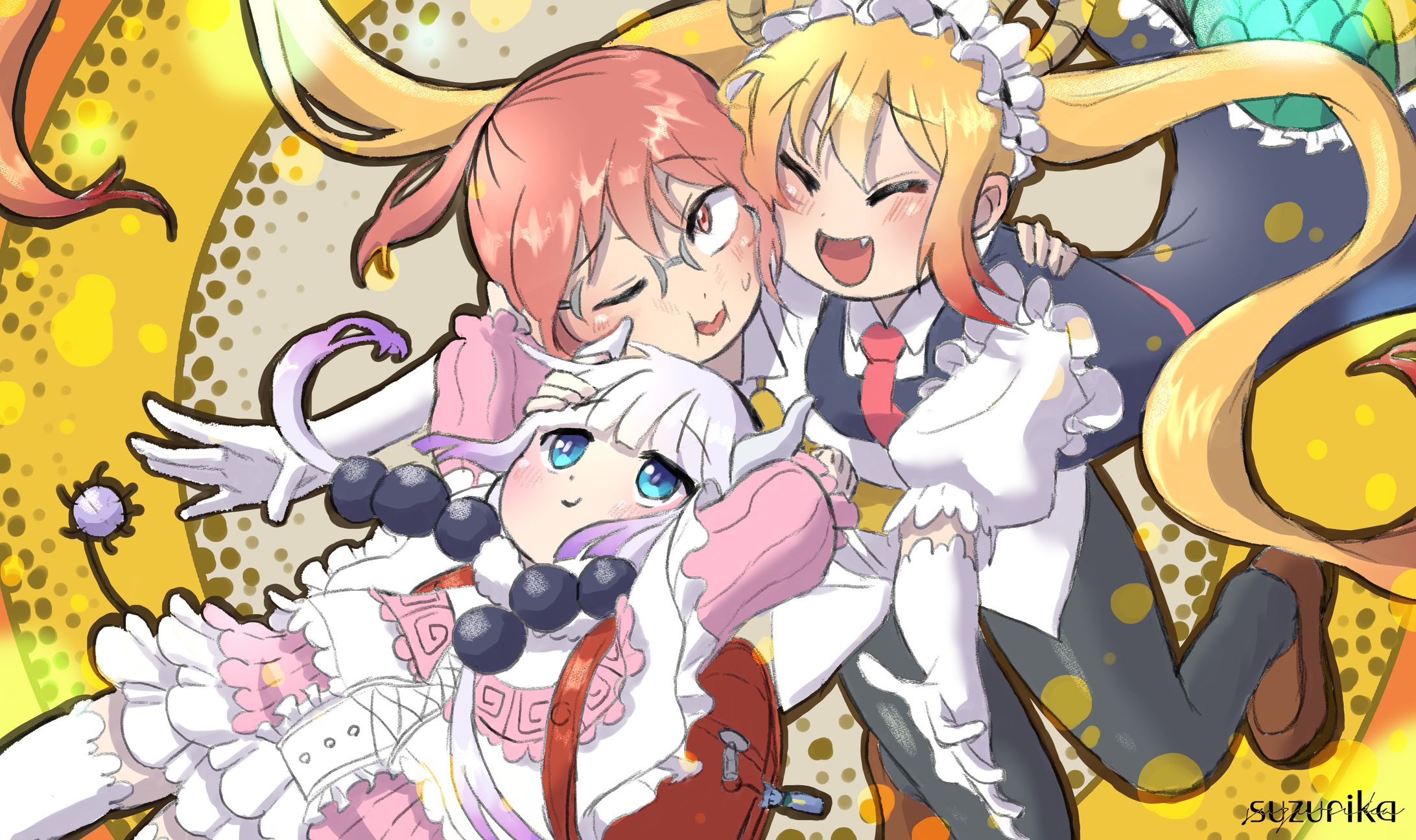「ドラゴンのメイドさん」オリジナル原画　手描きイラスト 日本全国送料無料商品 特集 ドラゴンのメイドさん」オリジナル