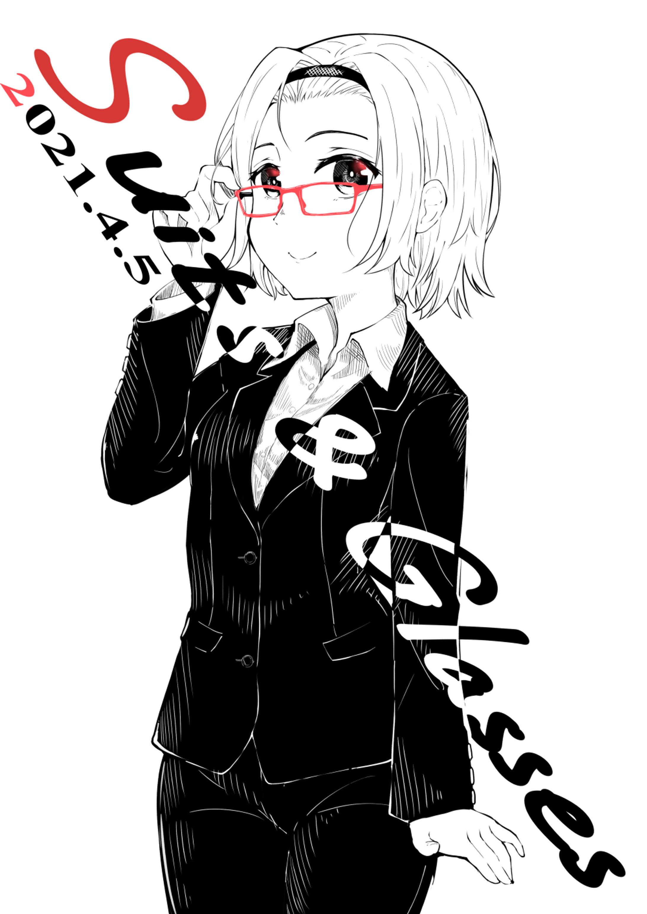 モノクロ創作イラスト-1