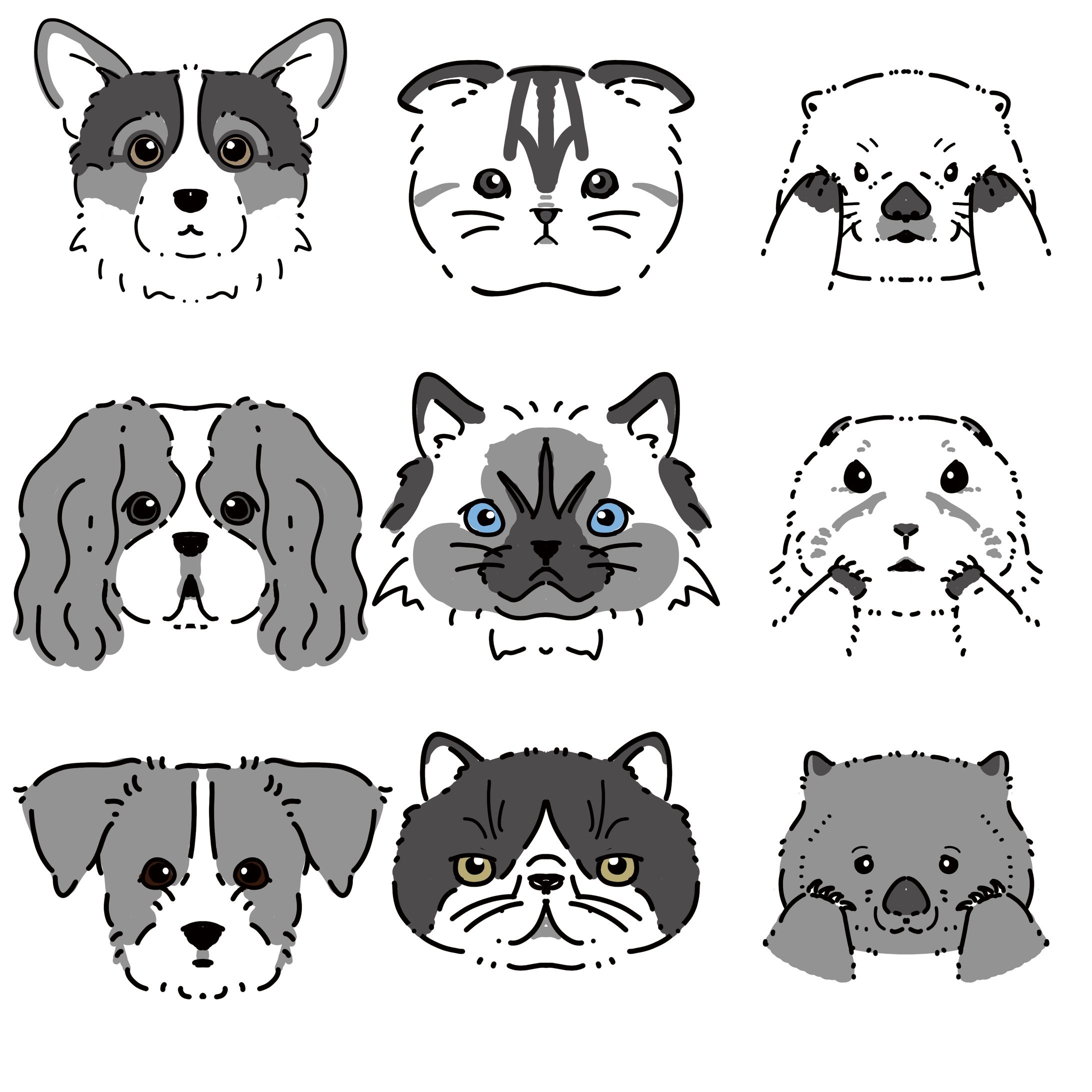 シンプルイラスト 動物-1