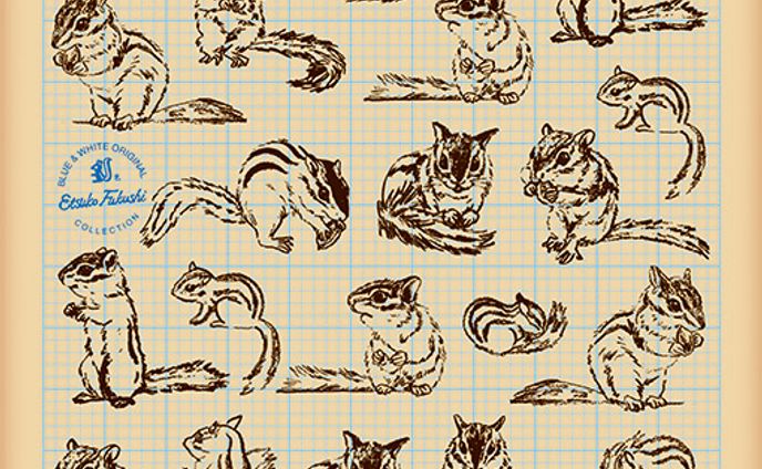 シマリス　スケッチ　トートバッグ