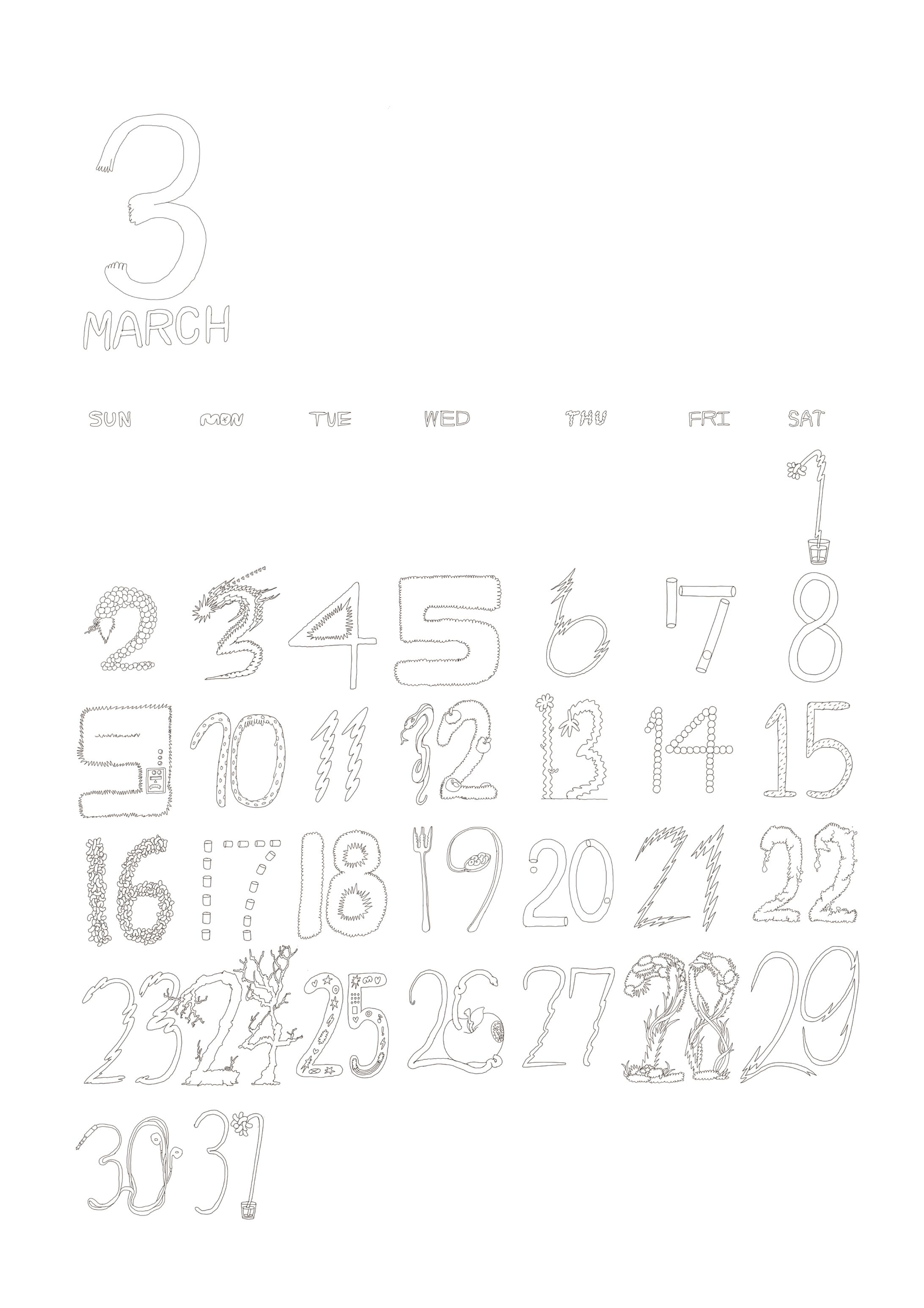 【calendar】2025年3月のカレンダー-1