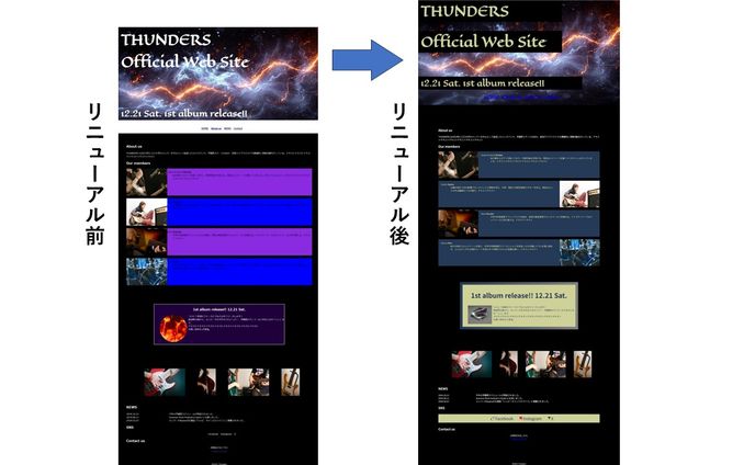 (デザイン・コーディング)HPリニューアル ロックバンド