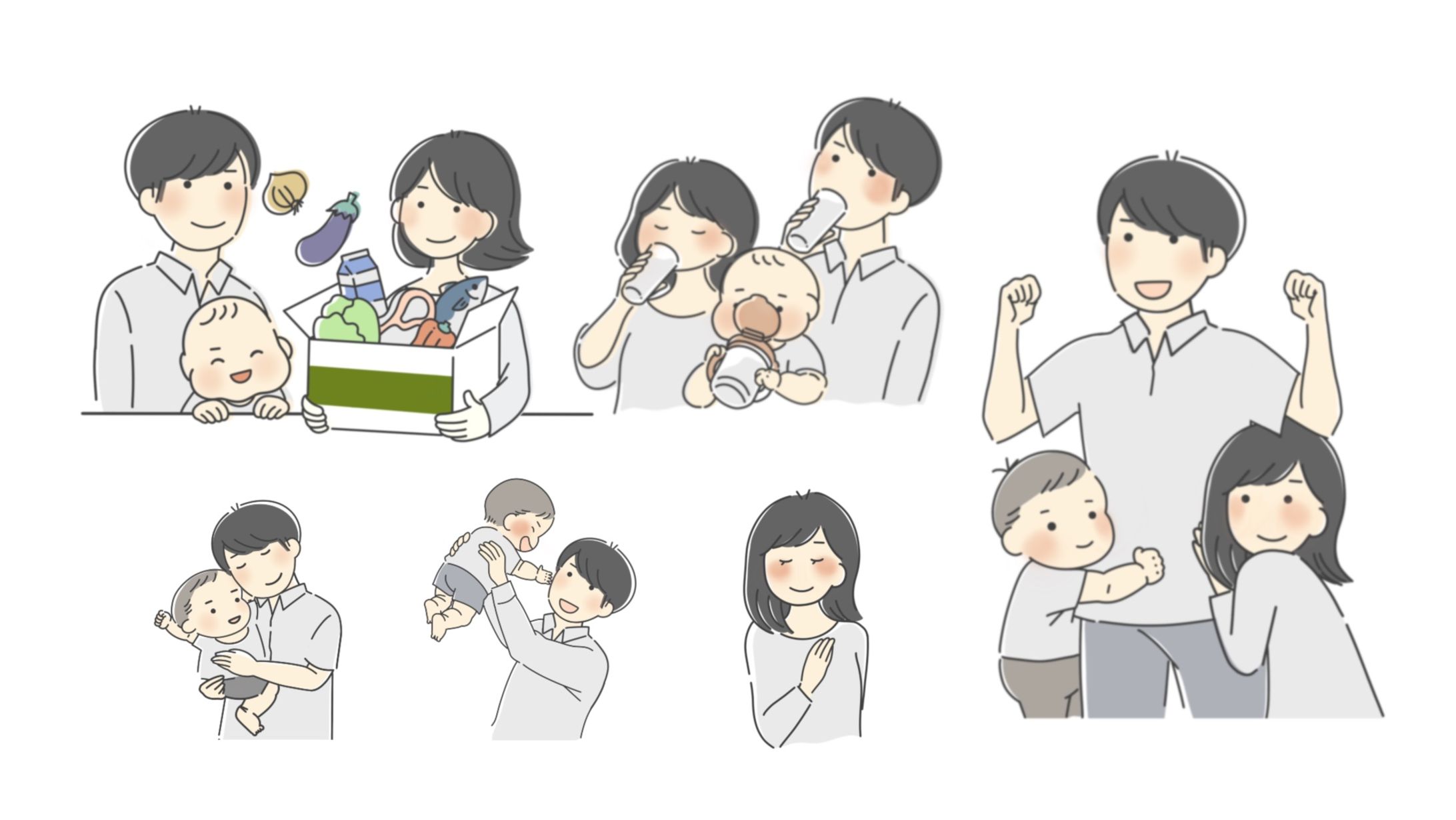 家族の日常イラスト-1