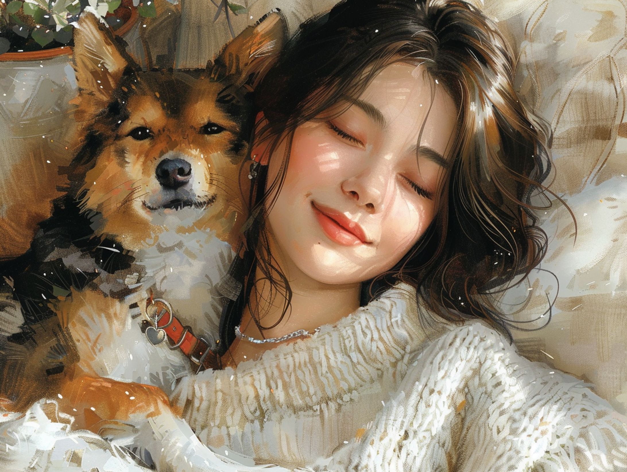 犬と女性（AI）-1