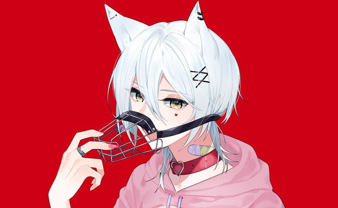 デジタルイラスト、青のミブロ