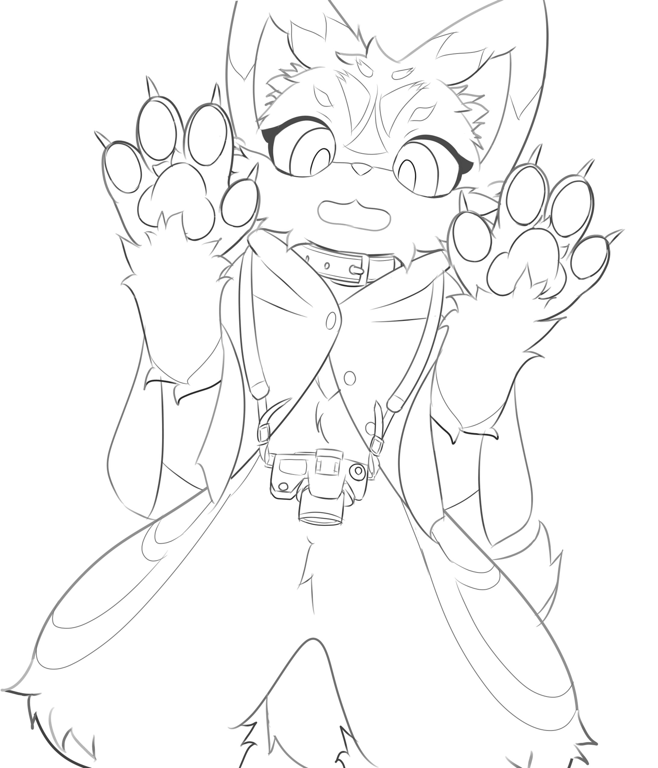 水族館キャロア線画-1