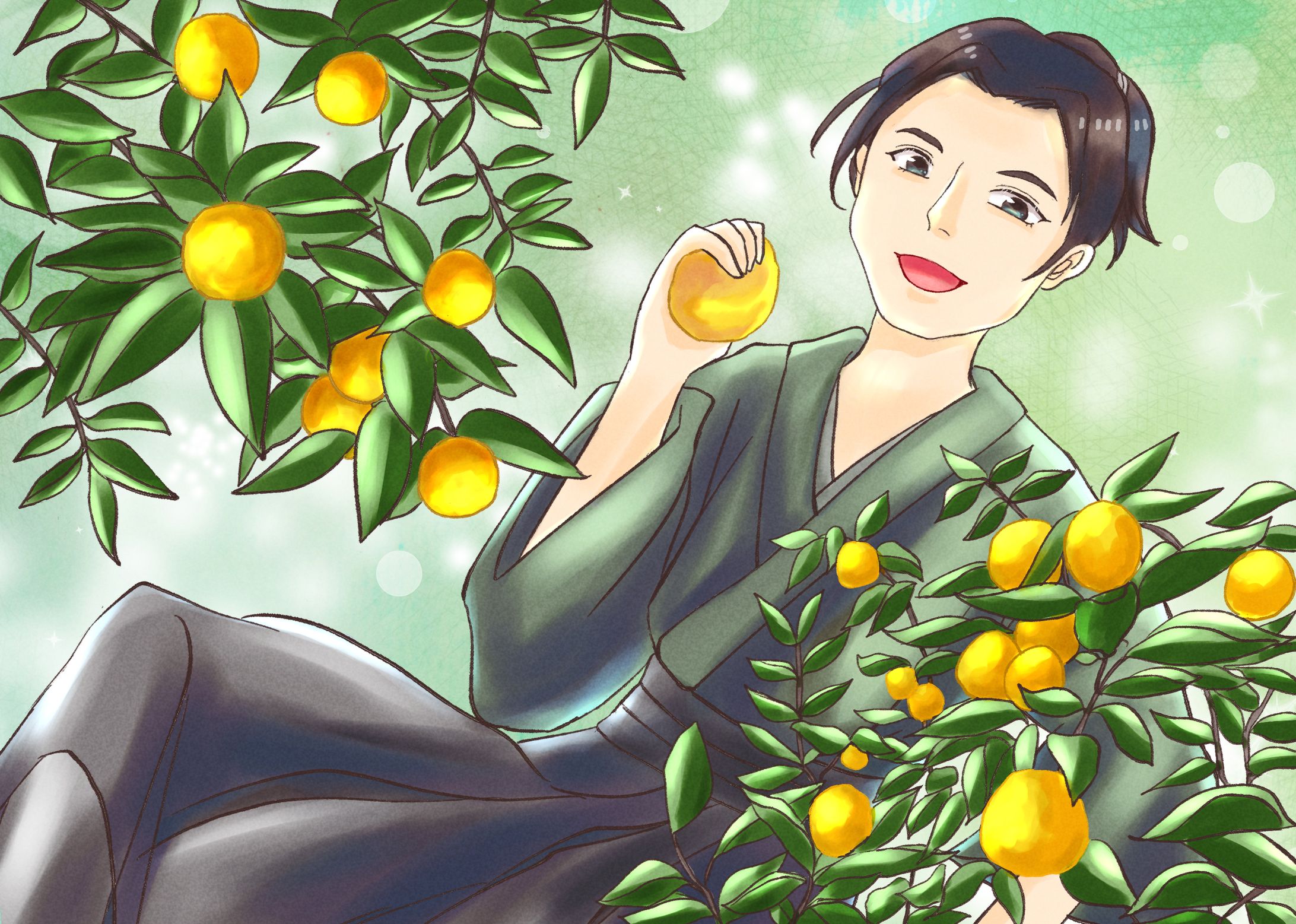 中岡慎太郎と柚子-1