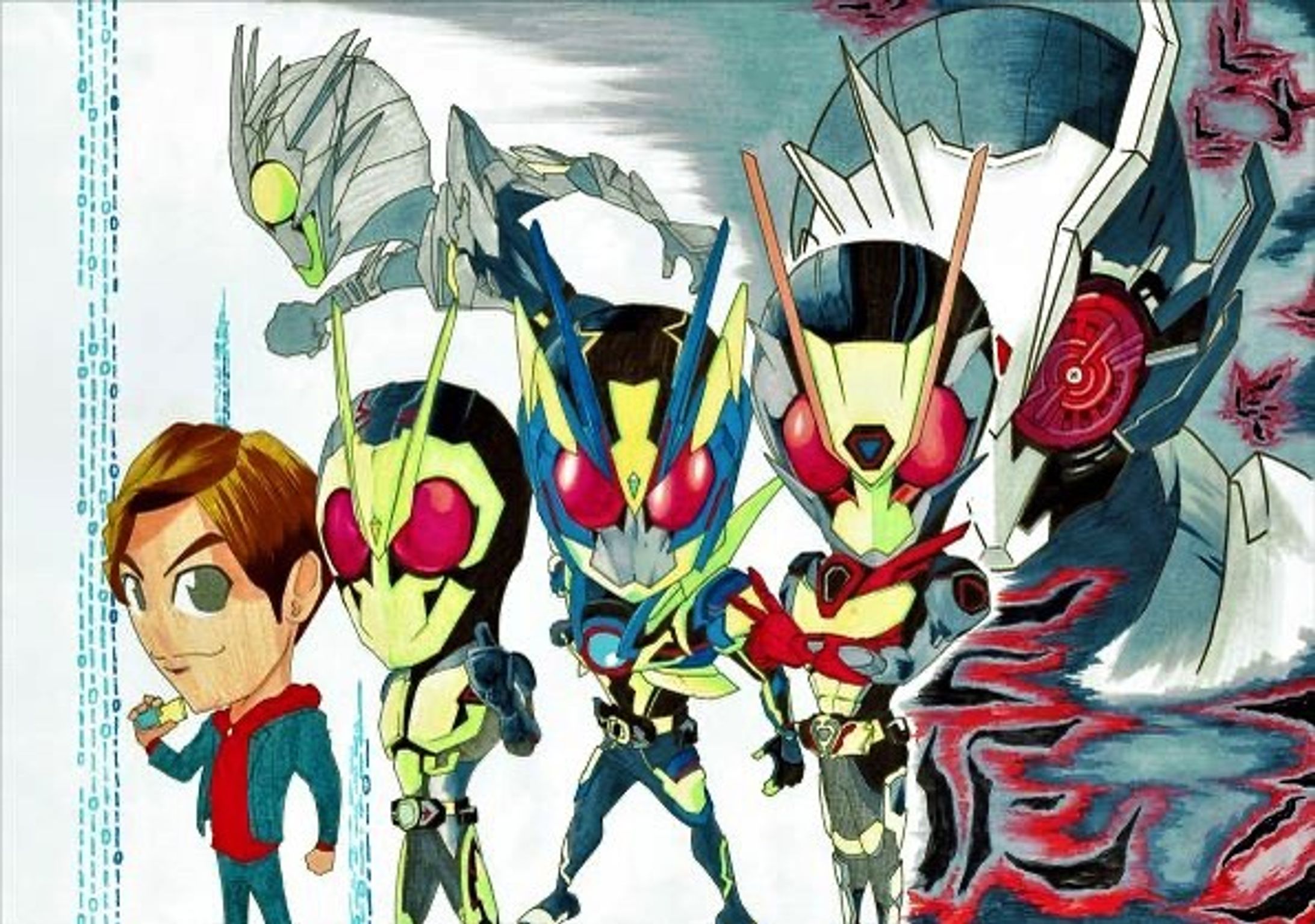 #仮面ライダーゼロワン #イラストグラム #アナログイラスト #カラー筆ペン #締切4日前に知る #当然間に合わなくて草 
 #ファンアートフェスティバル-1