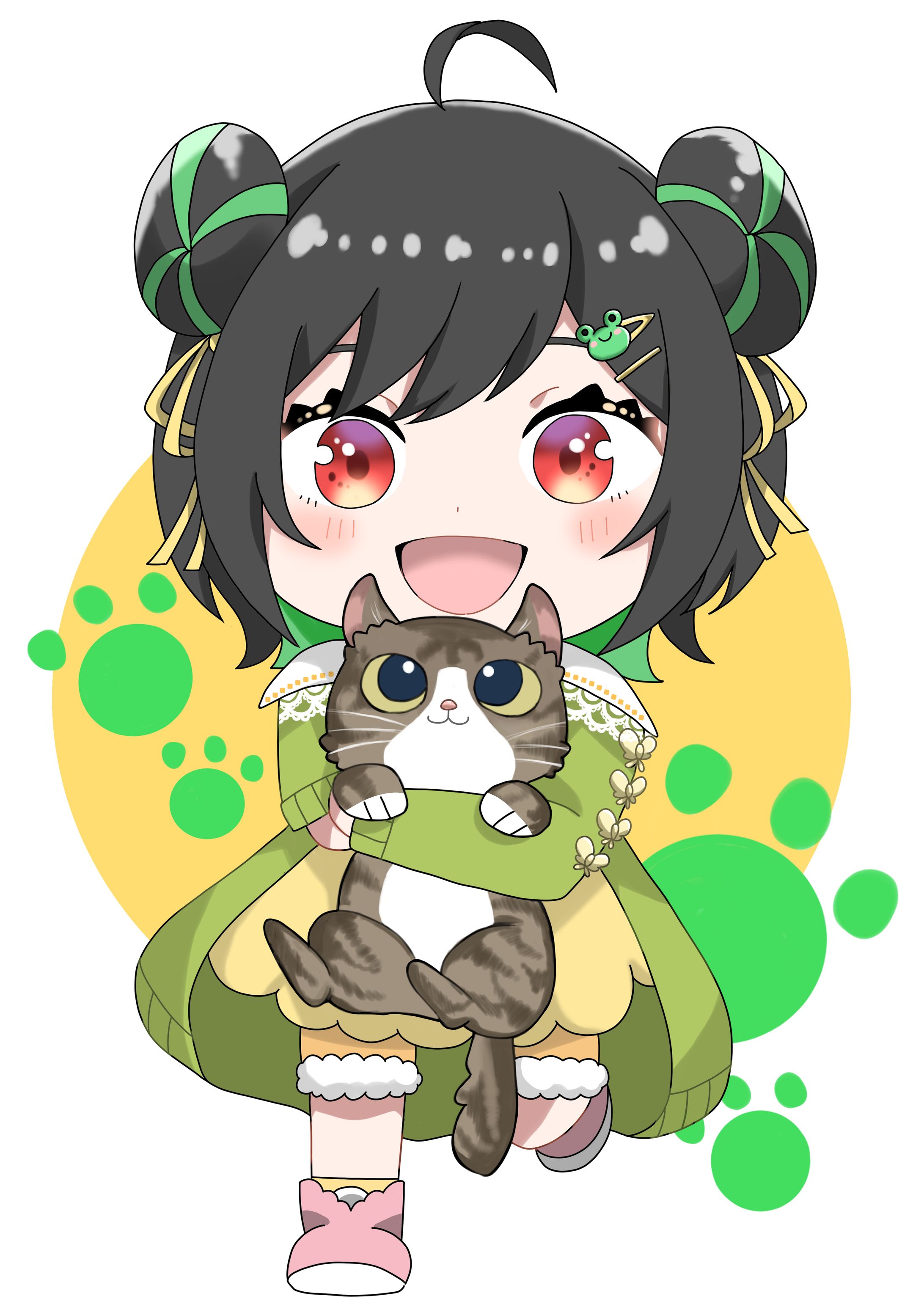 けろうさぎさん 猫カフェコラボSDイラスト-1