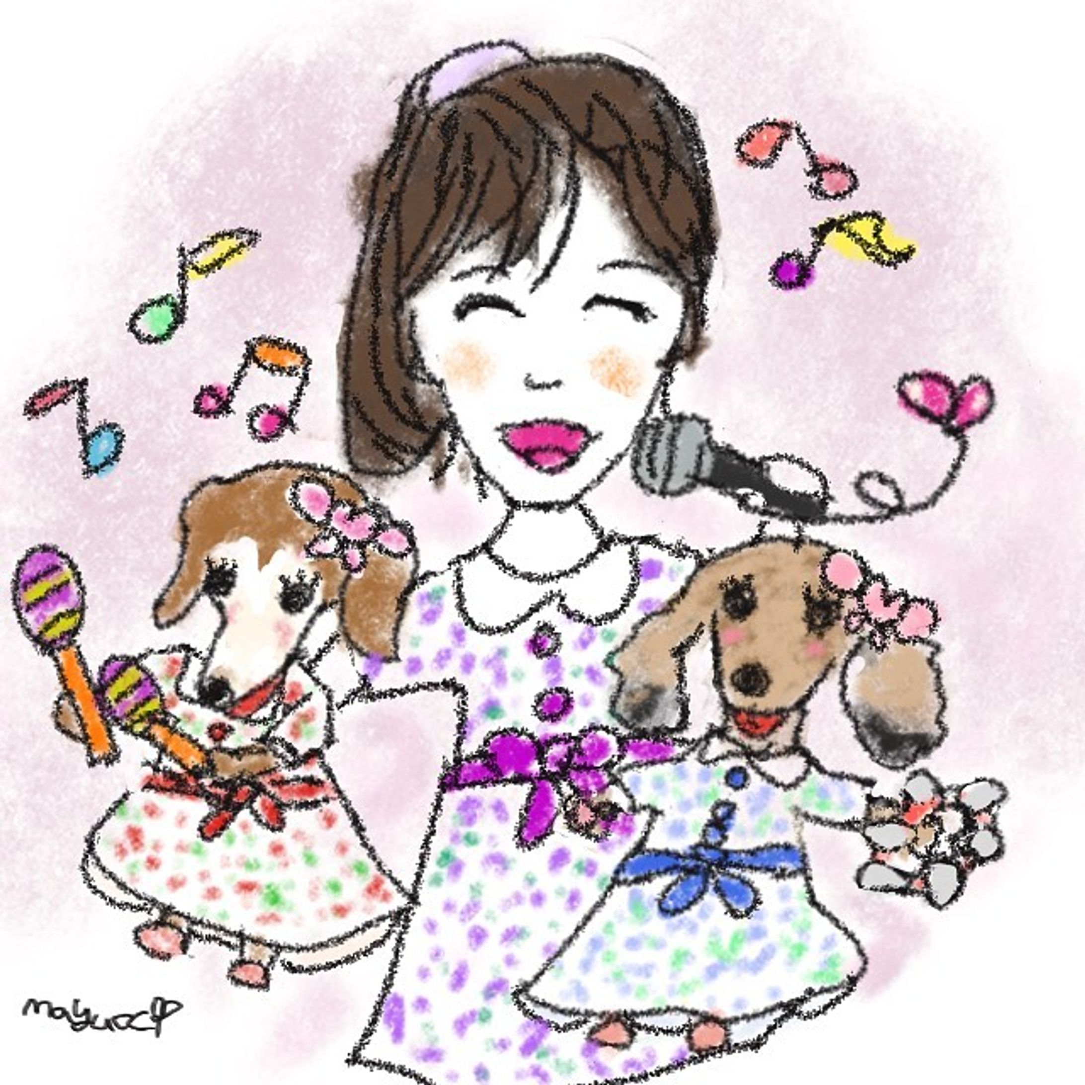 ⁡
⁡
癒し系友達からアイコン描いてほしいと
ご依頼いただきました♡
⁡
彼女のおうちにはわんこ姫2人いてるので、歌うの大好き友達と姫たちを描きました☺︎
⁡
喜んでくれてよかったです☺️
⁡
ありがとうございます😊
⁡
似顔絵は、まだまだ練習中ですが
⁡
イラスト、アイコンのオーダーのお問い合わせはお気軽にDMまで♡☺︎
⁡
ご依頼者様以外のイラスト使用はご遠慮ください☺︎
⁡
⁡
thank you with love♡☺︎
⁡
#絵描きビト#似顔絵#アイコン
#ドローイング#drawing#Procreate #iPad
#デジタルイラスト #イラスト 
#アート#デジタルアート#ポストカード
#絵が好き#girl#Illustrator #illustration #art #Illust#beautifulgirl
#お絵描き #イラスタグラム#かわいい女の子のイラスト#優しいイラスト#イラスト好きな人と繋がりたい#絵描きさんと繋がりたい#イラストデザイン #ロゴデザイン #クリエイト #creative-1