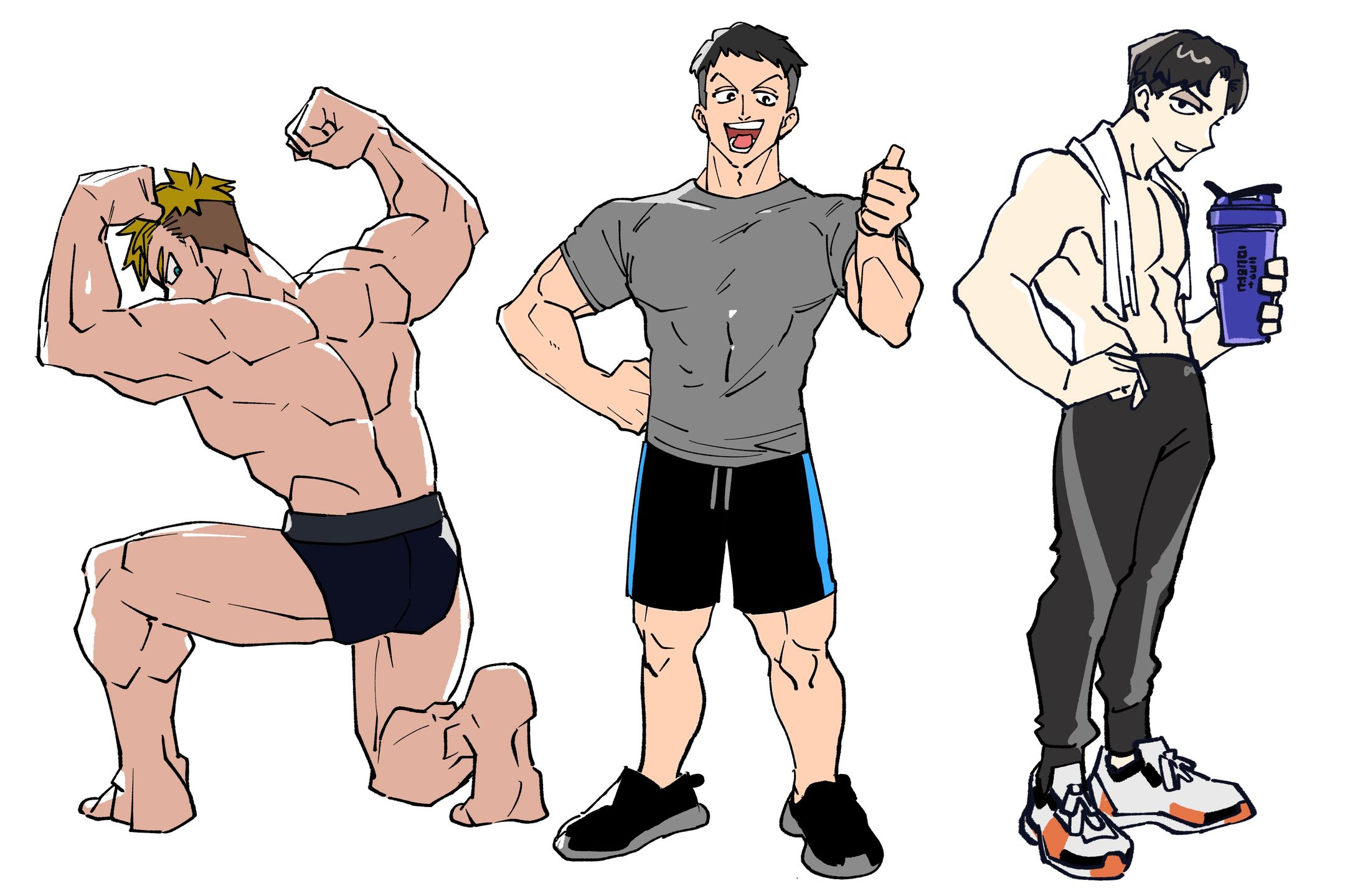 ジム系・筋肉イラスト　キャラクターデザイン-1