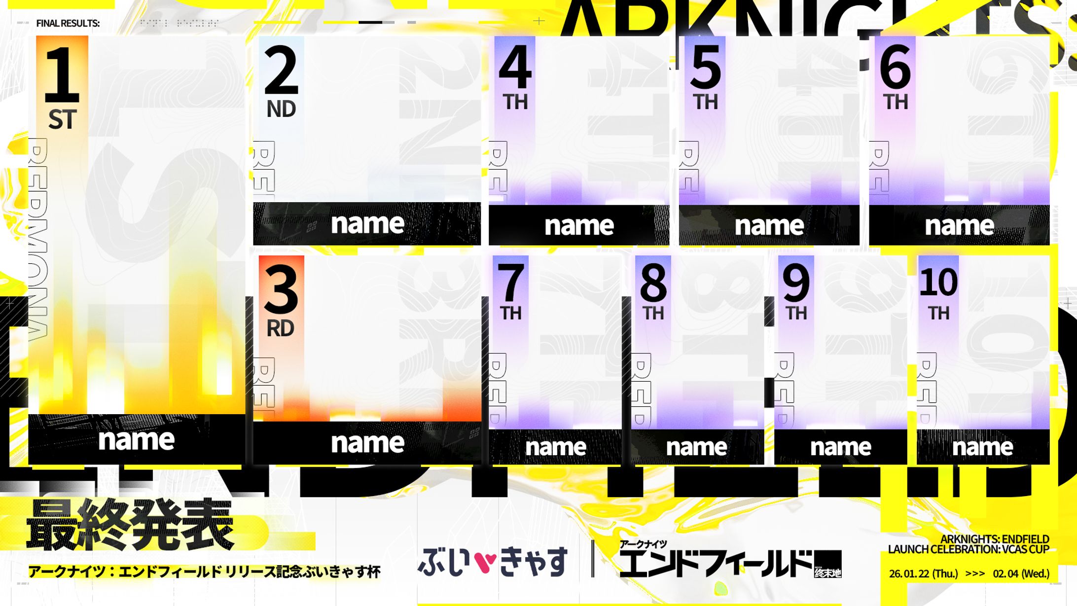 アークナイツ：エンドフィールド リリース記念ぶいきゃす杯-1