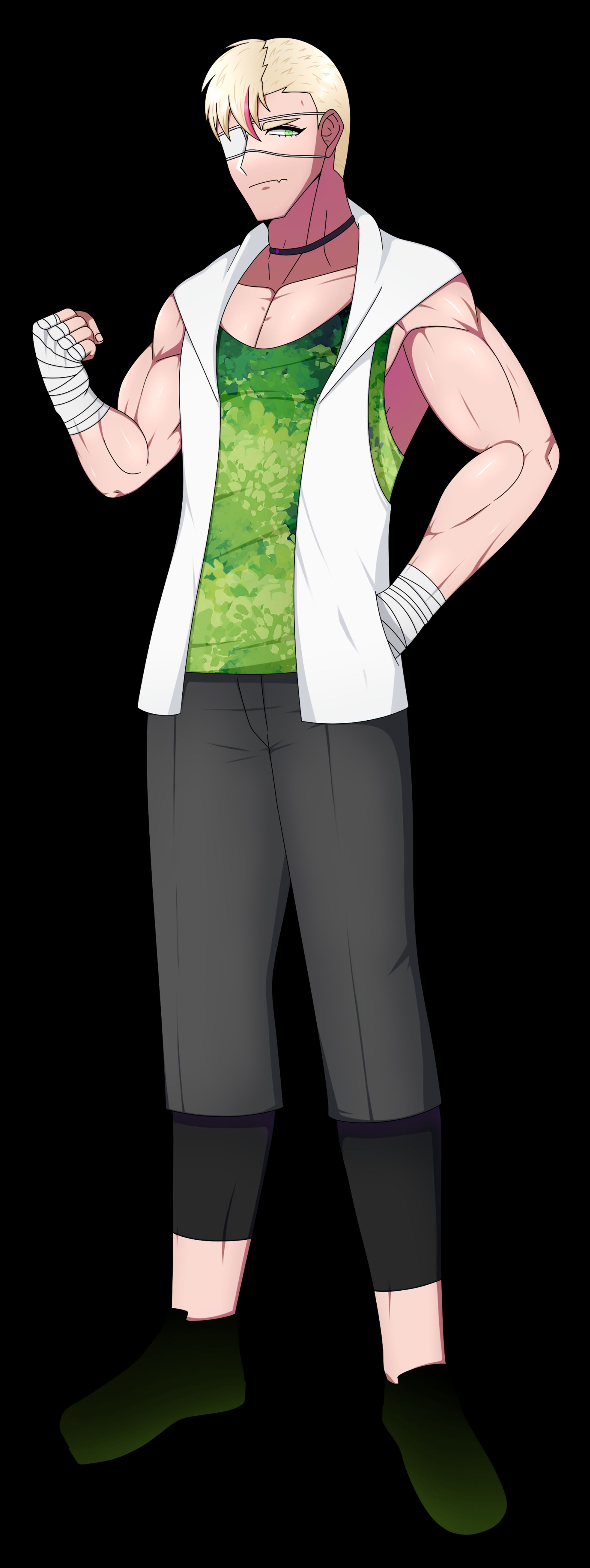 眼帯をした青年の立ち絵-1