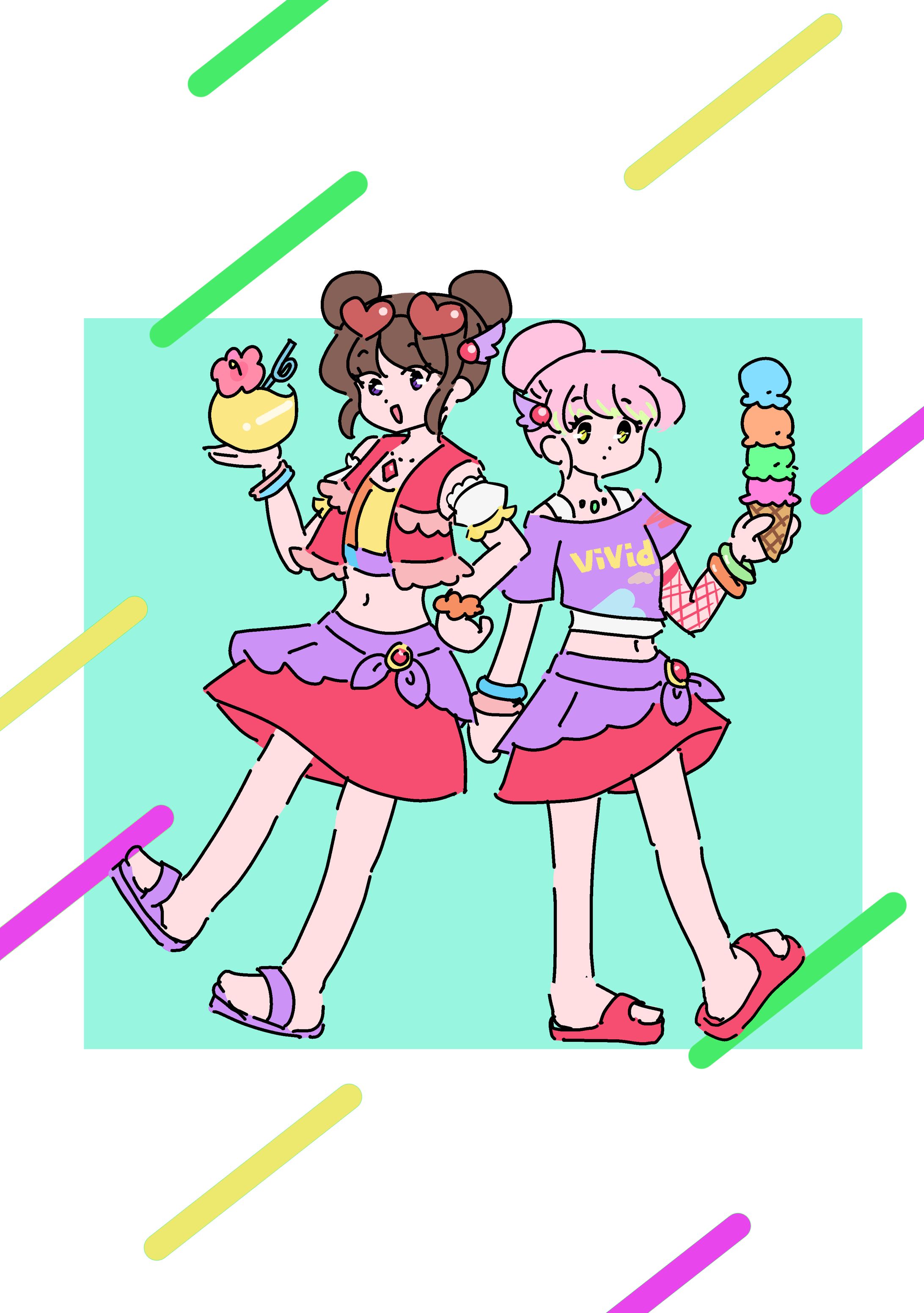 マイキャラ　レトロ調グッズイラスト2-1