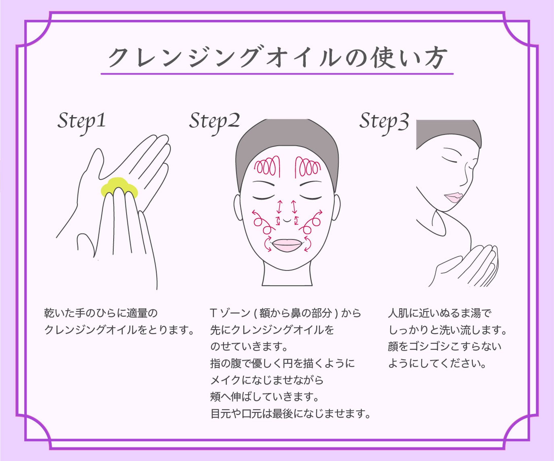 【図解】 クレンジングオイルの使い方-1