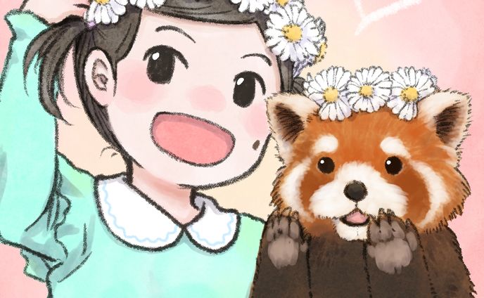 子供と動物アイコン見本
