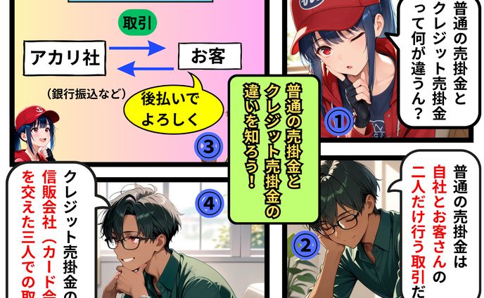 普通の売掛金とクレジット売掛金の違いを知ろう！