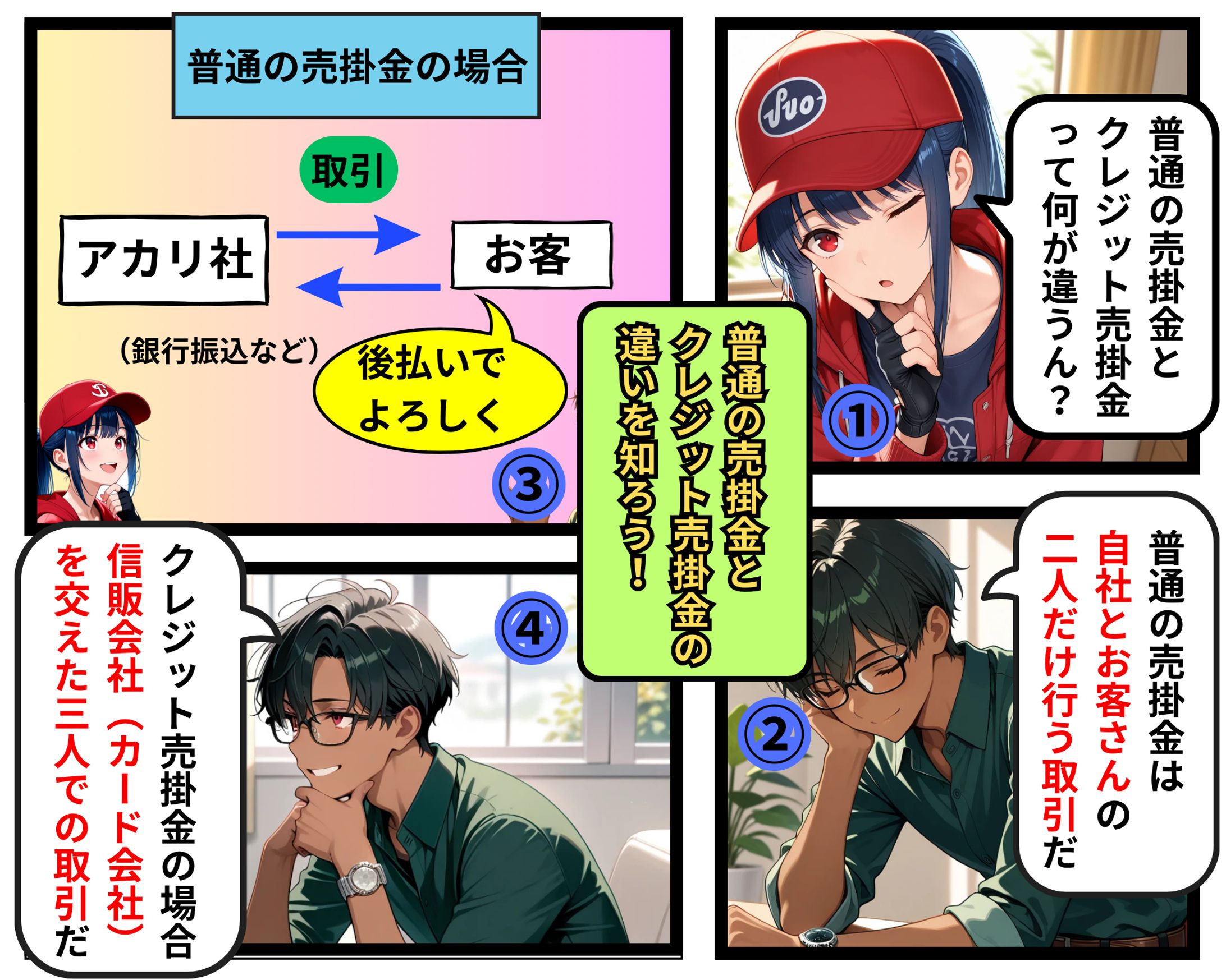 普通の売掛金とクレジット売掛金の違いを知ろう！-1