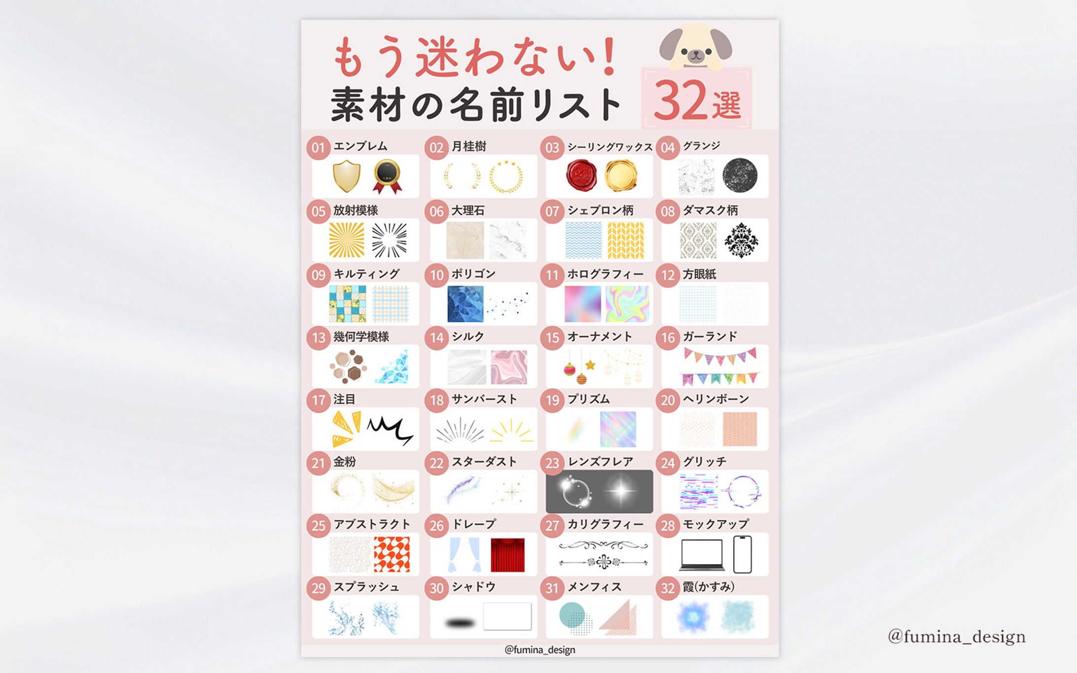 【図解】 素材の名前リスト32選-1