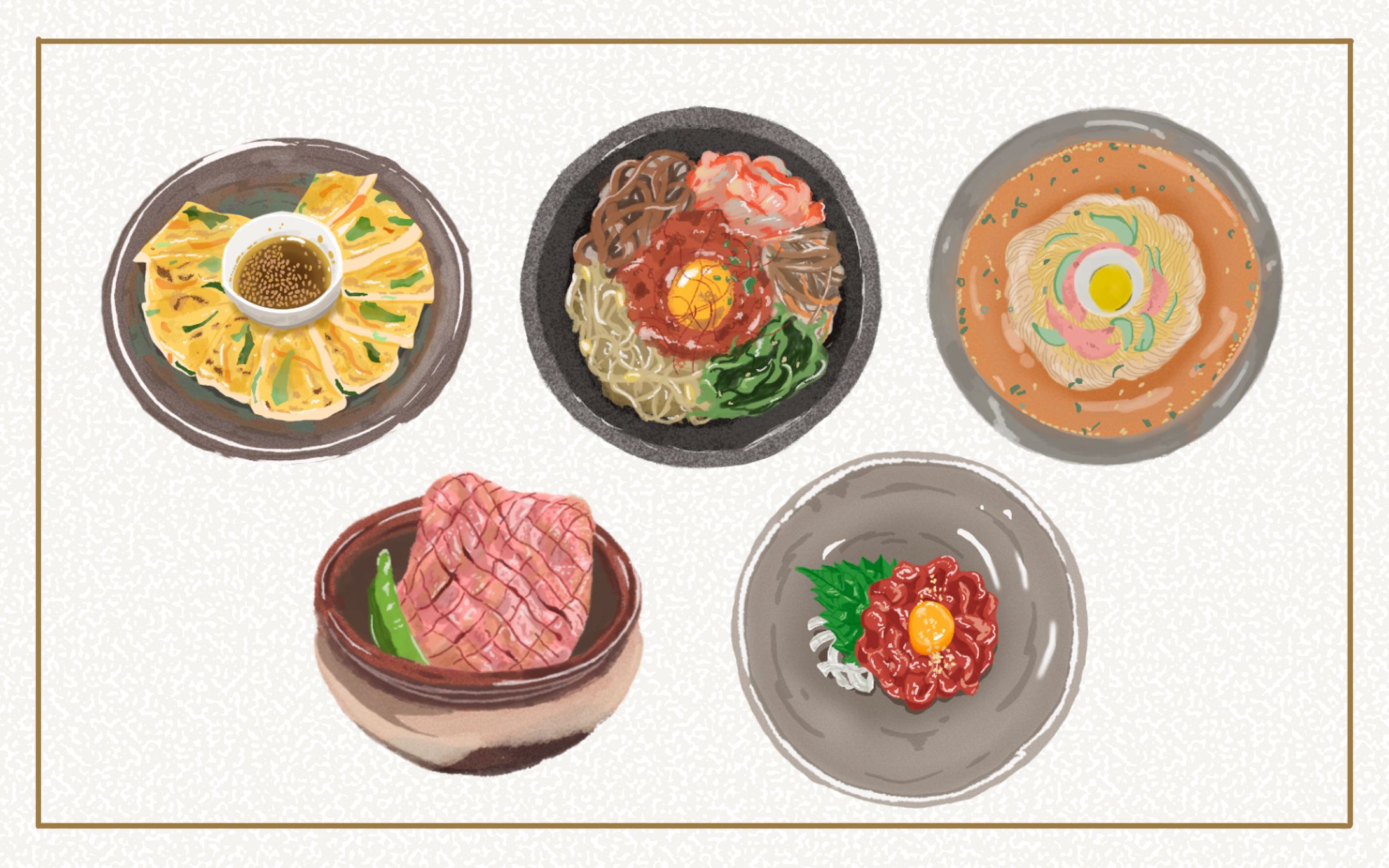焼肉屋の店内チラシイラスト(コンペ応募作品)-1