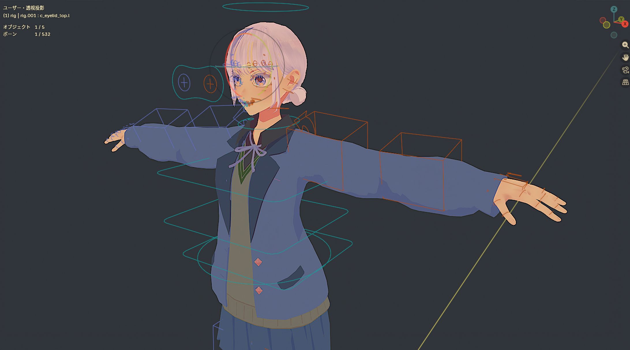 作画ガイド用に制作したオリジナル3Dモデル-1