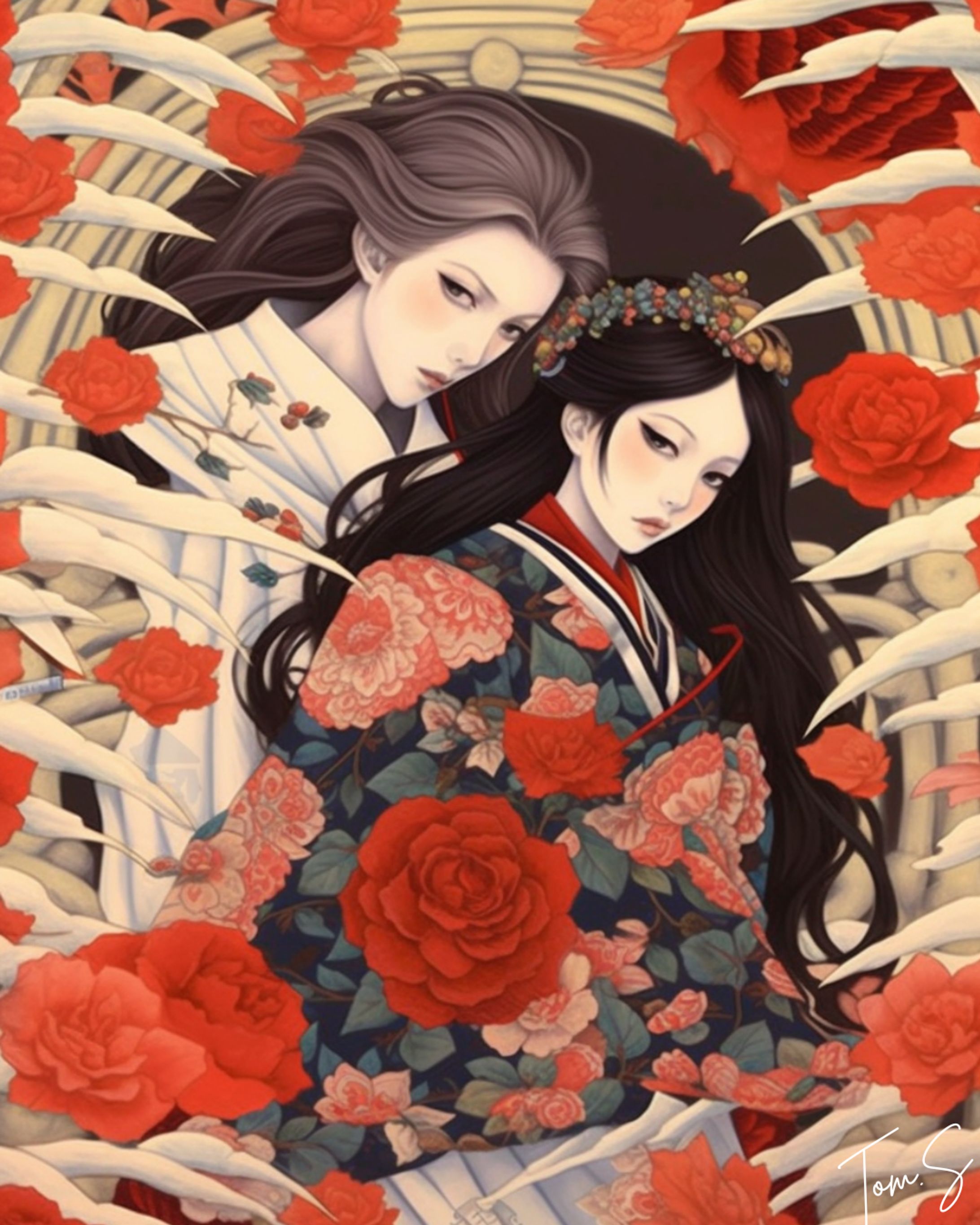 Kimono Symphony: Embracing Japanese Anime Aesthetics-1