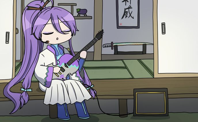 神威がくぽ-縁側でギター