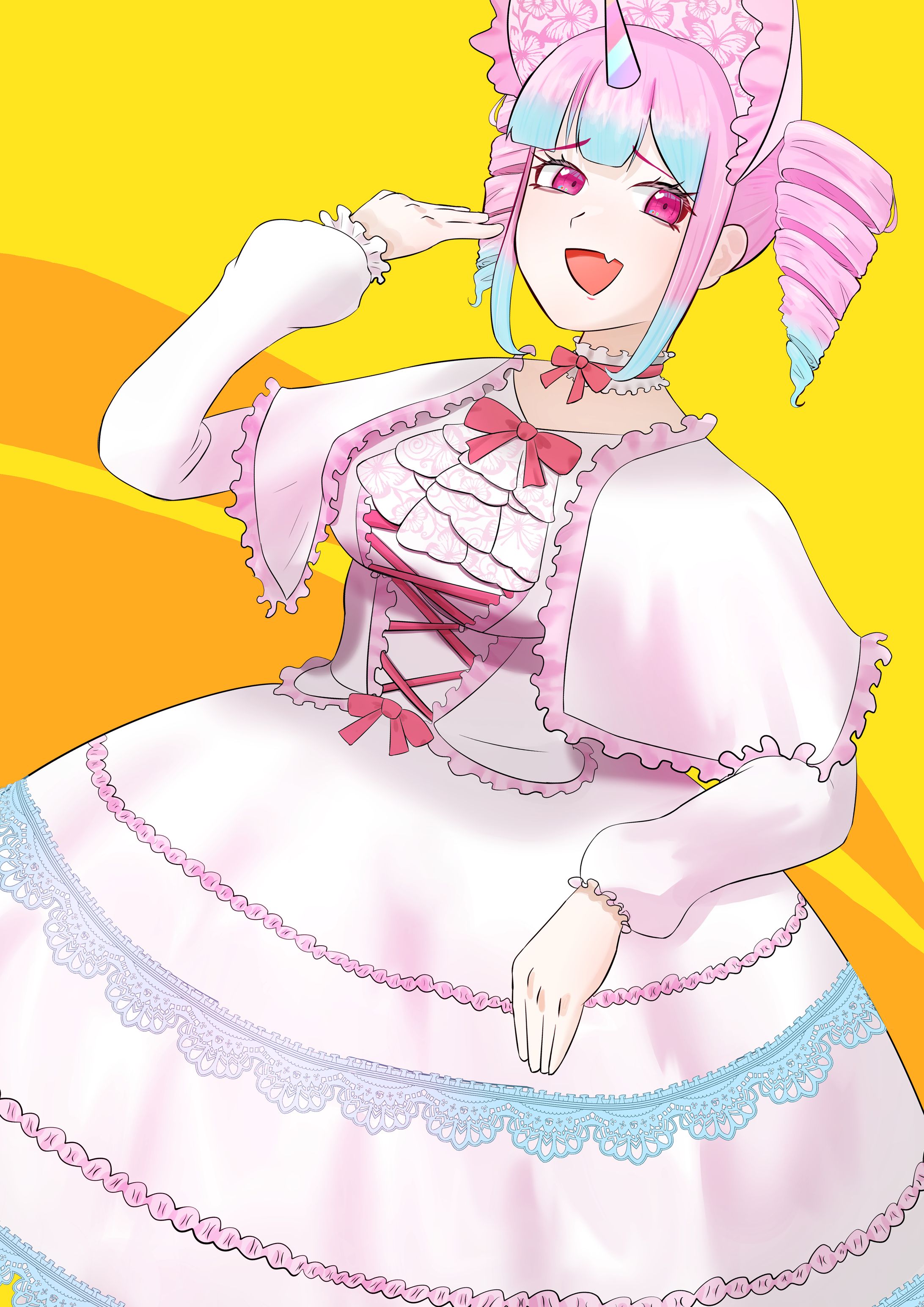 ゴスロリのわん（線画から仕上げまで）-1